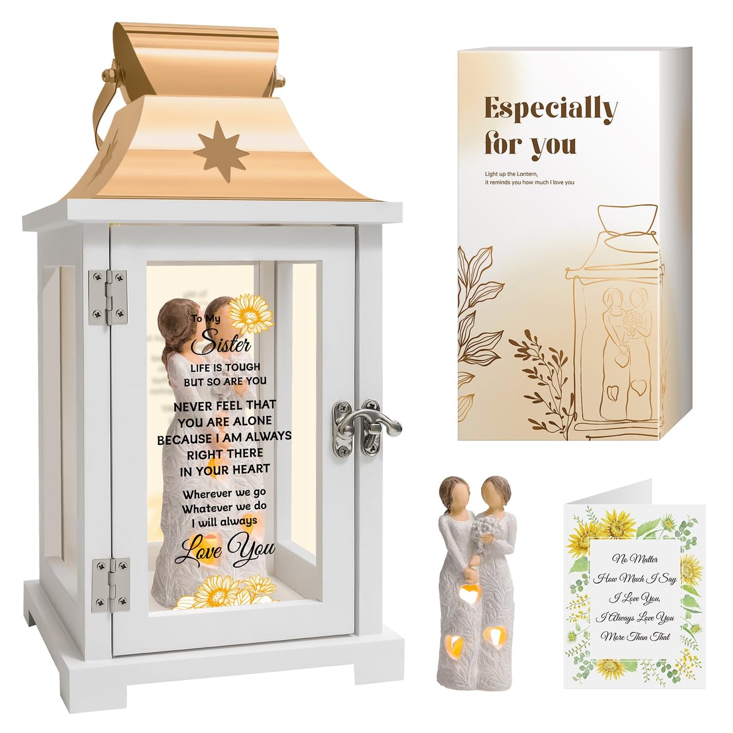 Homazing Sister Gifts Lantern - Unique Sister Gift Ideas for Mothers Day, Christmas, Thanksgiving
