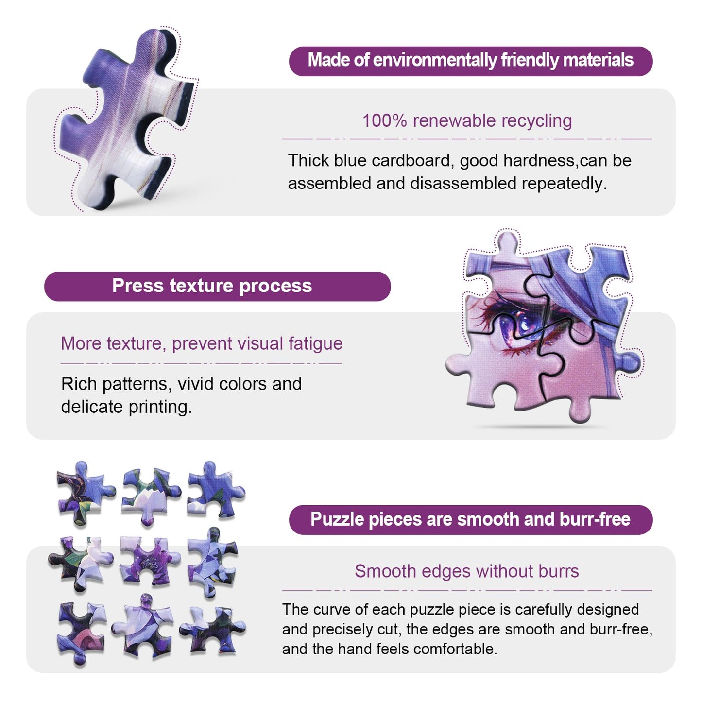 Mini Jigsaw Puzzles for Adults (4 Packs) - 150 Pieces with Reference Blueprint, Micro Puzzles, Tweezers and Saver Included