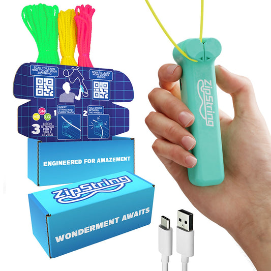 ZipString Original - As Seen on Shark Tank - Classic Rope Launcher Toy, Perfect for Kids & Adults - Fly a String Loop in The Air for Endless Tricks & Fun, Wonderment Awaits, Aesthetic Aqua