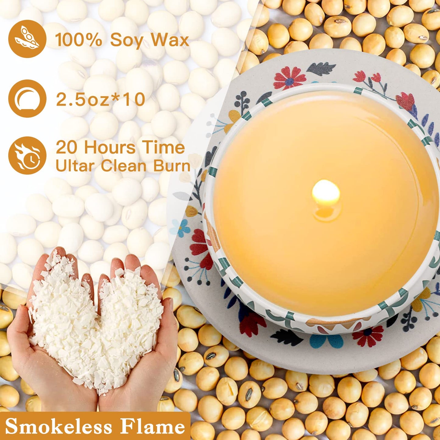 Scented Candles Gift Set,10 Pack Candles for Home Scented,250 Hour Long Lasting Soy Candle with Two Coasters, Birthday Gifts for Women, Aromatherapy Candle for Stress Relief, Relaxation, Bath, Yoga