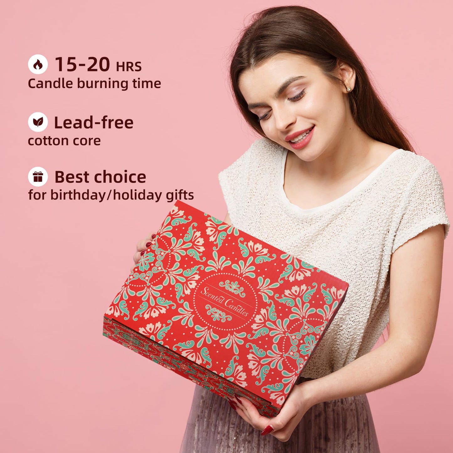 YARDZINE Scented Candles Gift Set, 12 Pack Candles for Home Scented, 2.5 oz Long Lasting Soy Wax Aromatherapy Candle Set with Gift Box, Birthday Gifts for Women