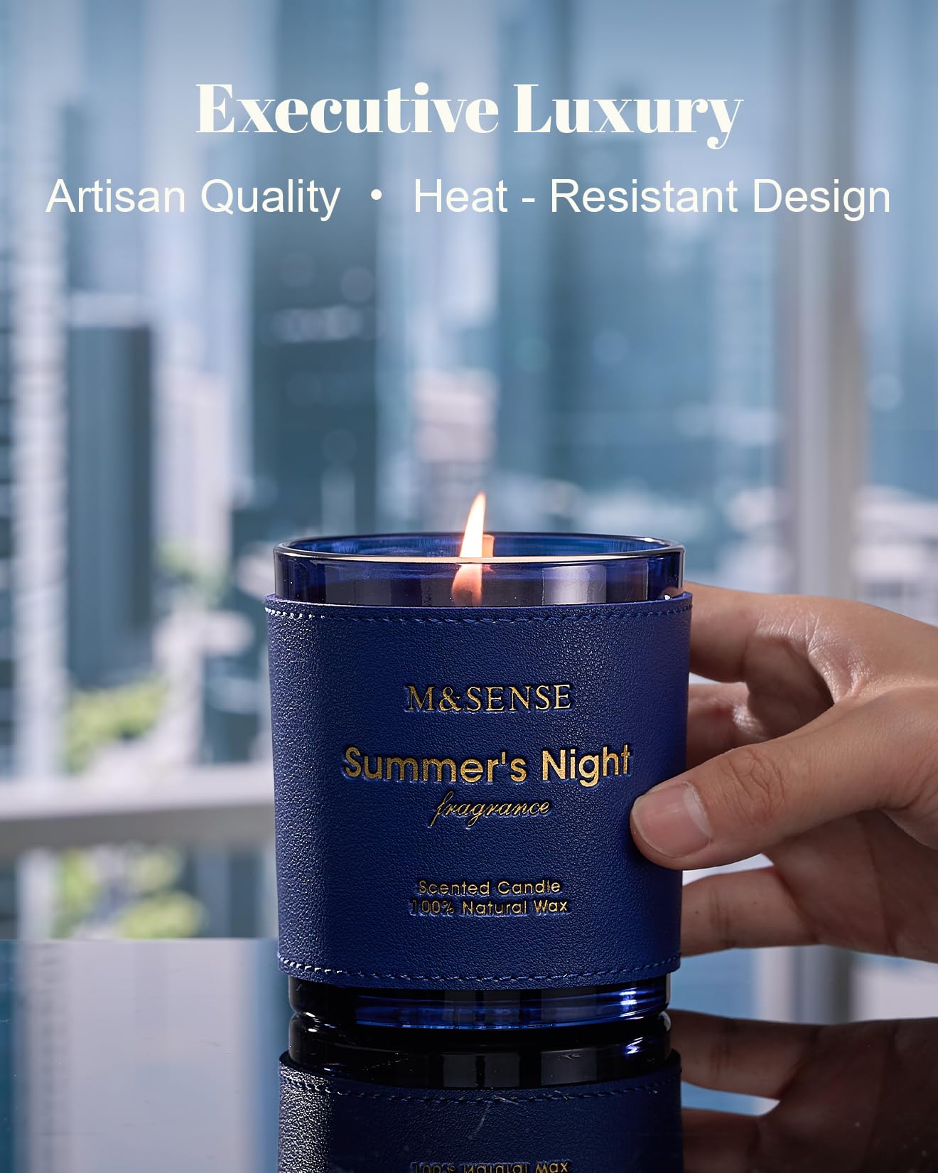 M&SENSE Bergamot Lavender Scented Candles,Vegan Soy Wax,No Toxin,10oz 42-Hour Slow Burning Time, Pepper Scented Candle, High Intensity,Air Purifying Aromatherapy Relaxing Office Home Fragrance