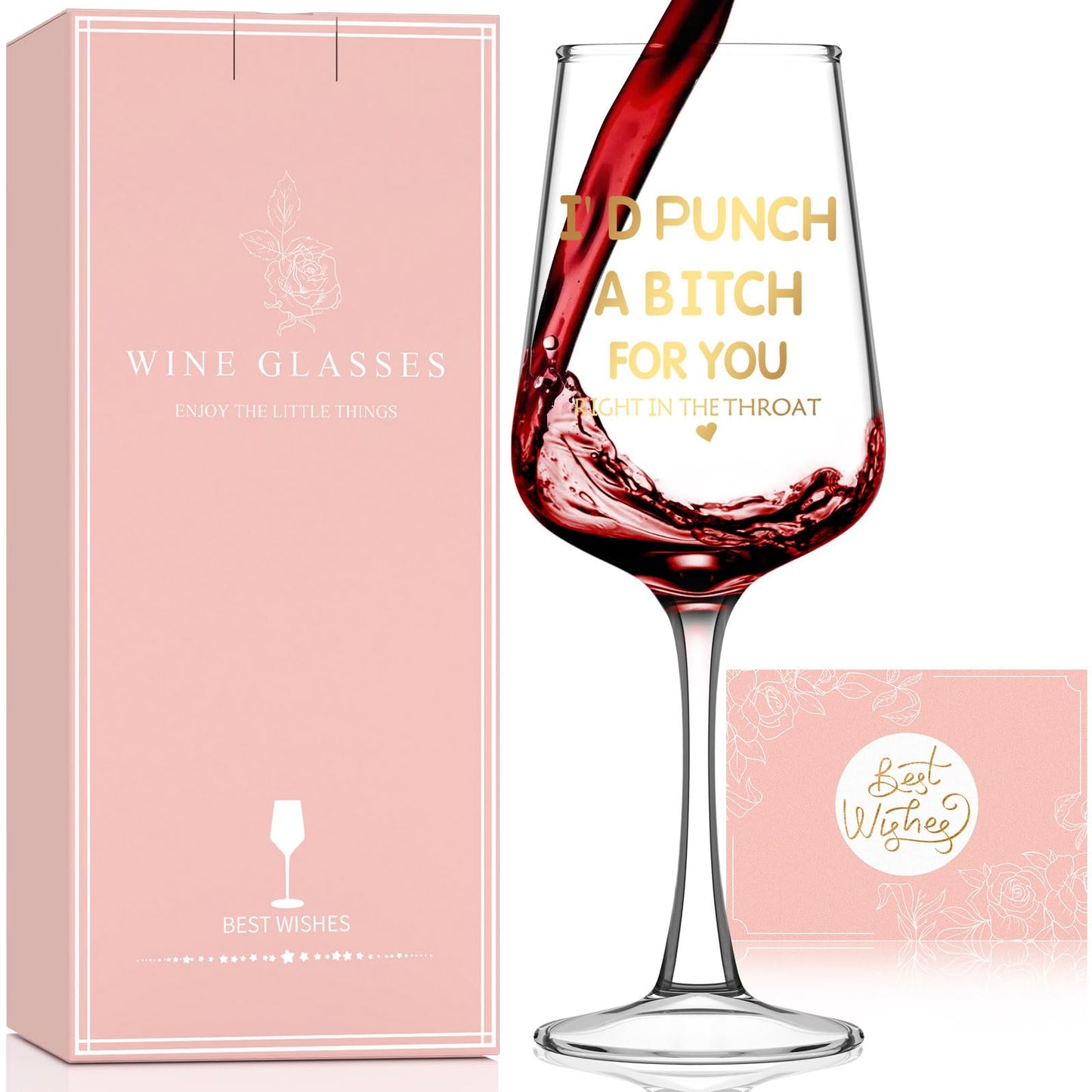Astonlink Birthday Gifts for Women Her Girlfriend Sister Friends, Valentines Galentines Mothers Day Mom Gifts for Mom Wife from Daughter Son,15.5 Oz Funny Wine Glass,Christmas for Women