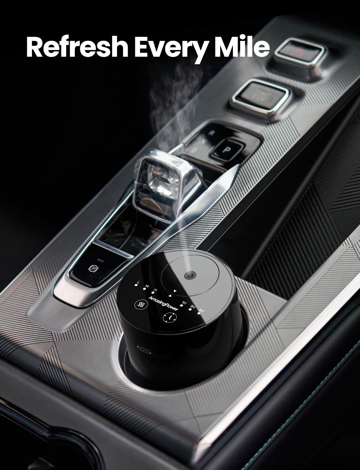 Waterless Essential Oil Diffuser, Portable Aromatherapy Diffuser with 20mL Capacity, Battery Operated Mini Scent Diffuser,3 Mist Levels & Timers, Leak-Free, for Home, Car, Office (Black)