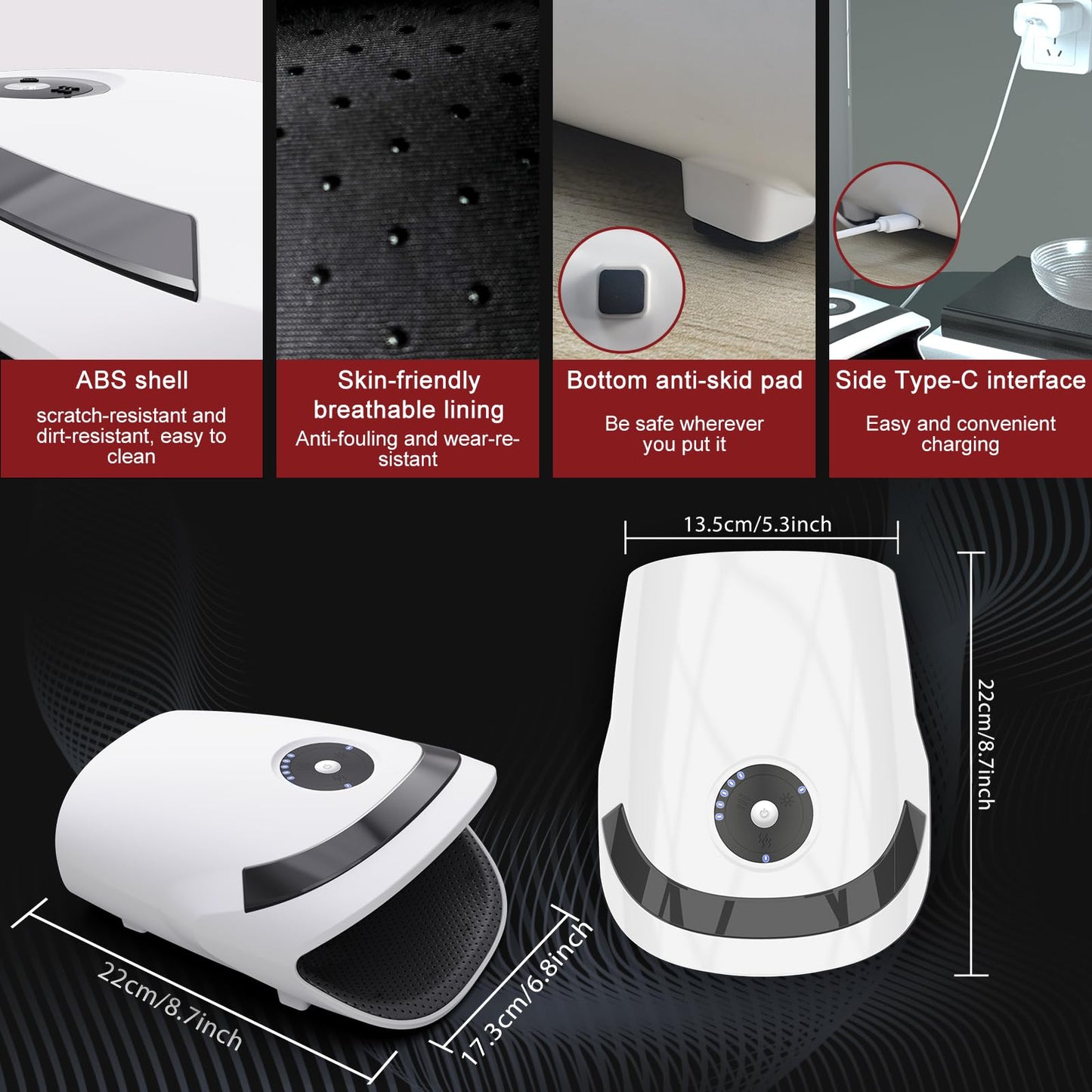 Xllent Hand Massager with Compression & Heating,Birthday Gifts for Women Men Mom Grilfrend - Electric Hand Massager for Arthritis and Carpal Tunnel(White)