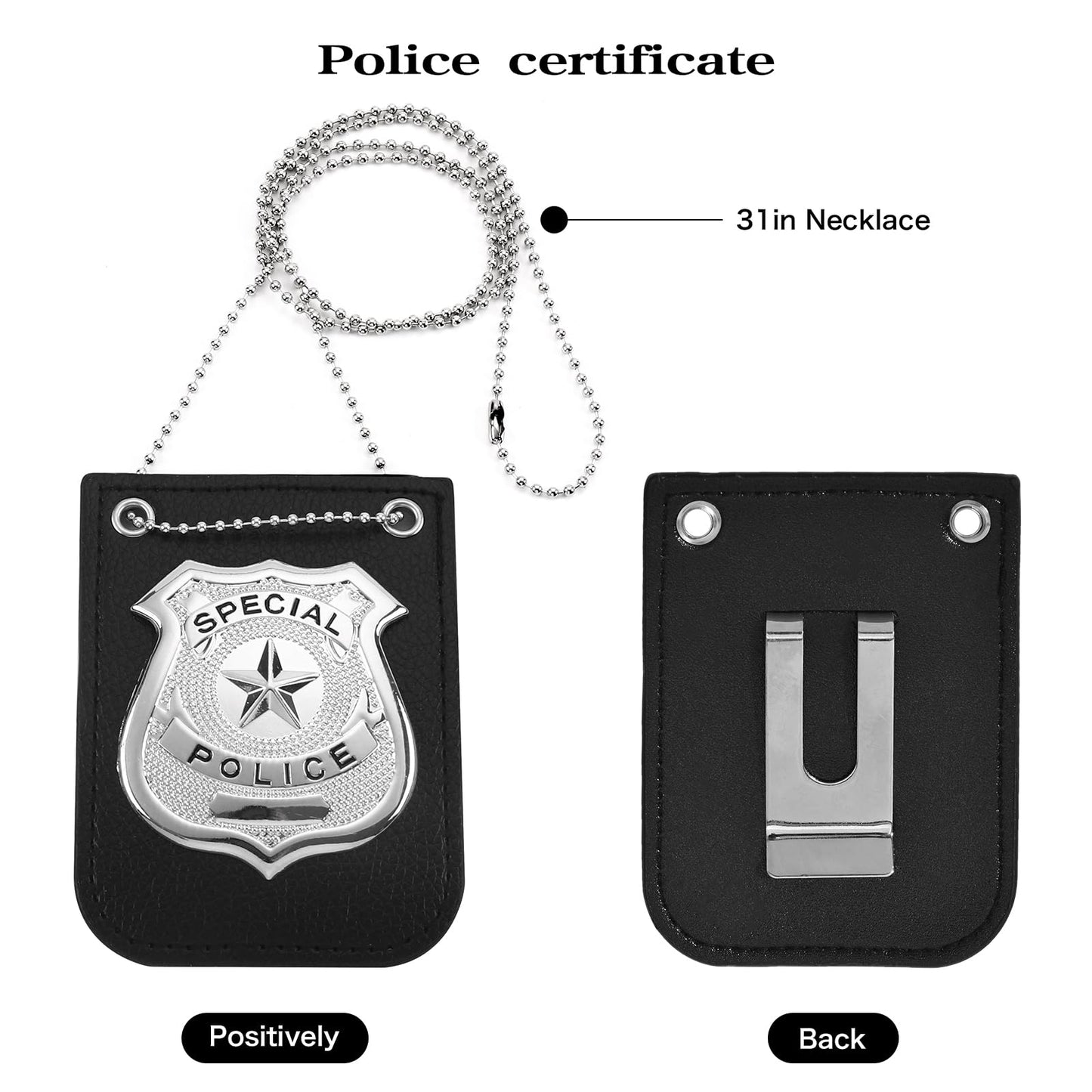 Fleursun Police Costume Accessories Police Officer Costume Adjustable Police Hat for Adult Boys Girls Theater Dress Up Theme Party (Set-C)