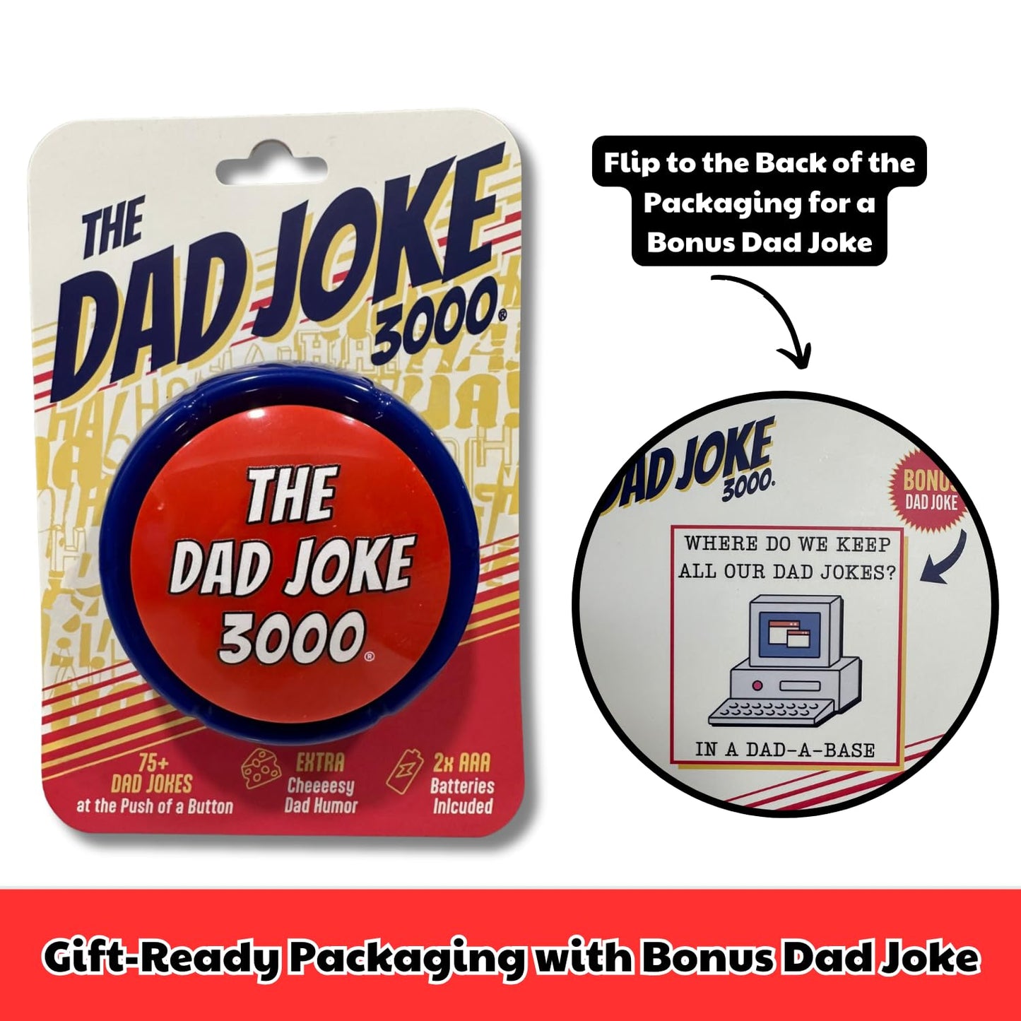 Gifts for Dad and Fathers - Features 75+ Extra Funny Dad Jokes at The Push of a Button - Dad Gifts from Daughter, Dad Birthday Gift, White Elephant Gifts, Gifts for Men