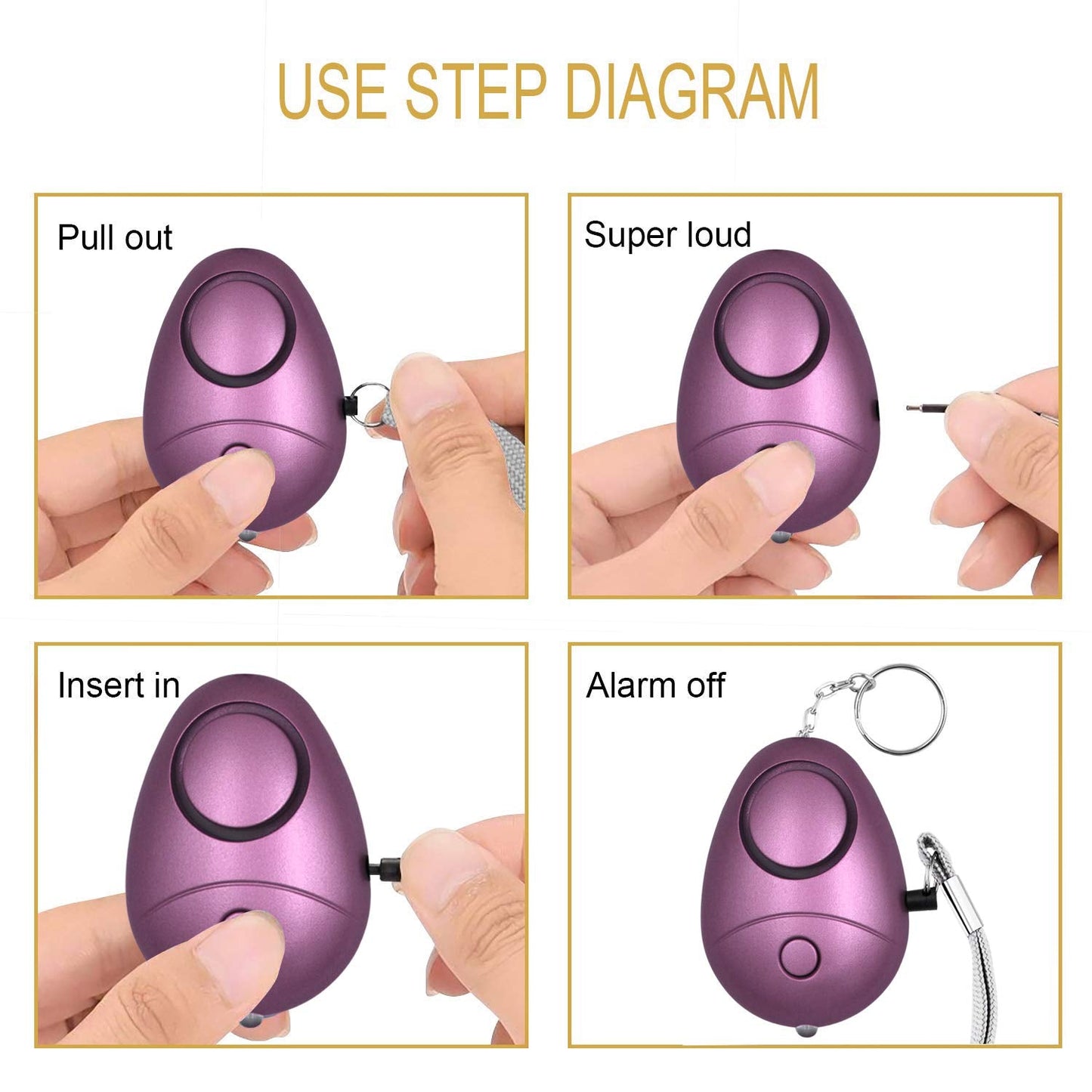 KOSIN Safe Sound Personal Alarm, 6 Pack 140DB Personal Security Alarm Keychain with LED Lights, Emergency Safety Alarm for Women, Men, Children, Elderly