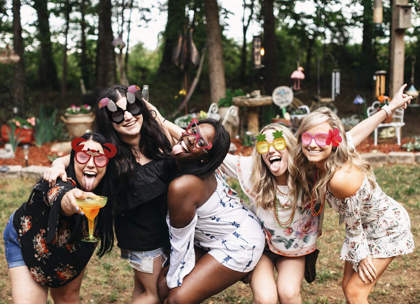 Ocean Line Luau Party Sunglasses - 9 Pairs Funny Hawaiian Glasses, Tropical Fancy Dress Props, Fun Summer Kids Party Favors, Beach Themed Party Supplies Decoration