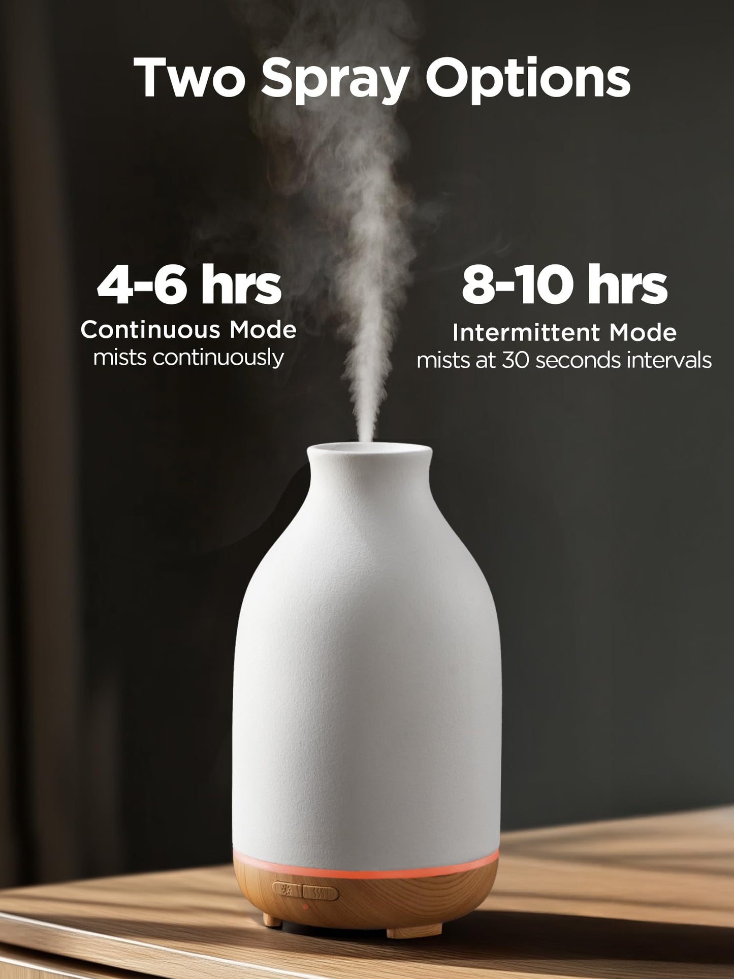 InnoGear Essential Oil Diffuser, 150ml Ceramic Stone Diffuser Handcrafted Aromatherapy Diffusers Ultrasonic Cool Mist Humidifier Vaporizor with 2 Mist Modes Waterless Auto Off for Room Office, White