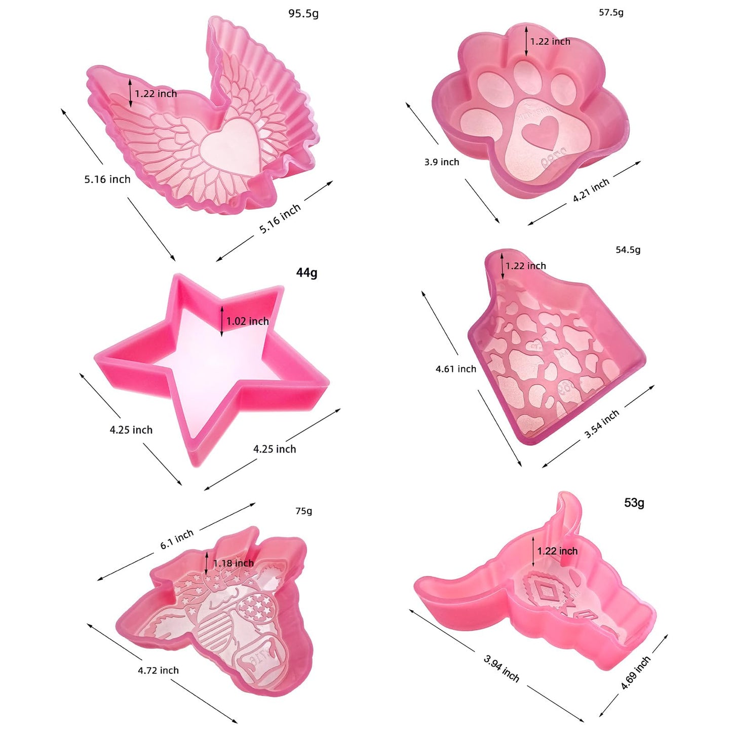 (300 Design Optional) MUBYOK M510 12 Pcs Car Freshie Silicone Molds for Baking Aroma Beads Car Freshie Supplies