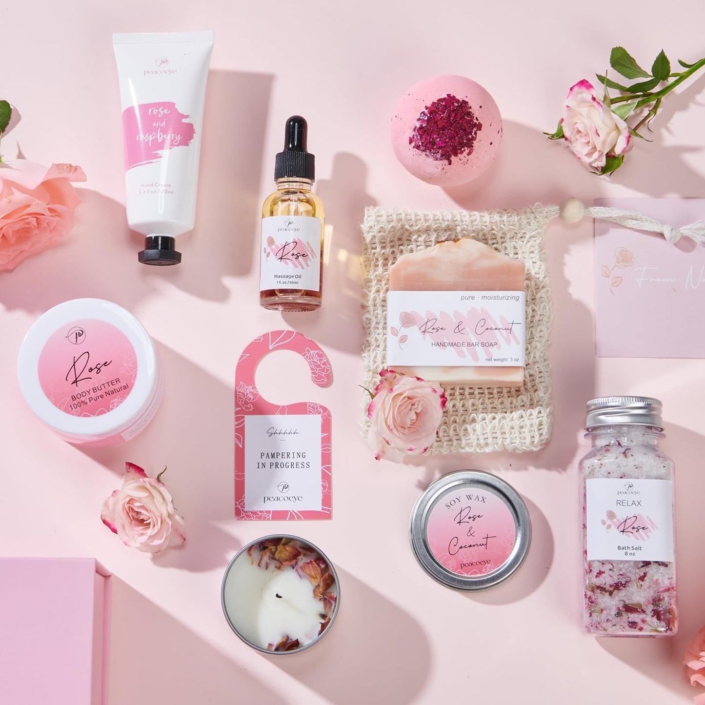 Peacoeye Spa Gifts for Women Bath Gift Baskets Relaxing Spa Self Care Gift for Mom Her Sister Wife Auntie Home Bath Care Package Thank You Gift Birthday Gift for Women Friendship Ideas