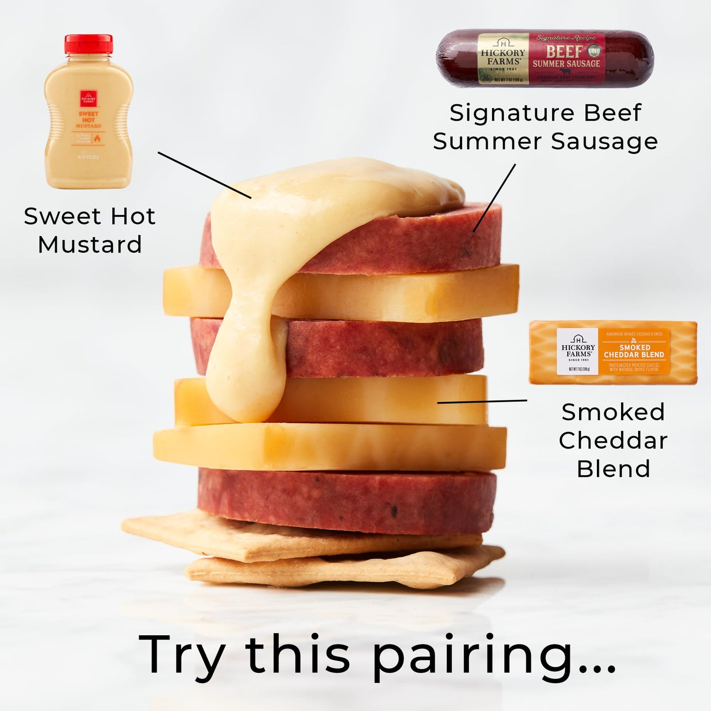 Hickory Farms Signature Beef Meat and Cheese Gift Basket (Large) - Box Set | Charcuterie Board Food | Summer Sausage | Father's Day | Mother's Day | Easter | Christmas | Holiday | Housewarming | Gourmet | Sympathy | Care Package