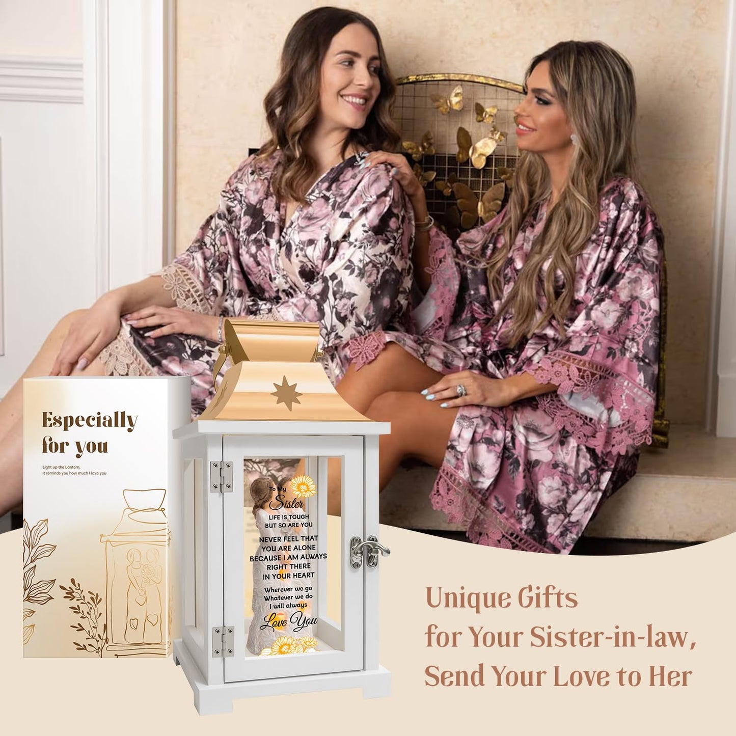 Homazing Sister Gifts Lantern - Unique Sister Gift Ideas for Mothers Day, Christmas, Thanksgiving