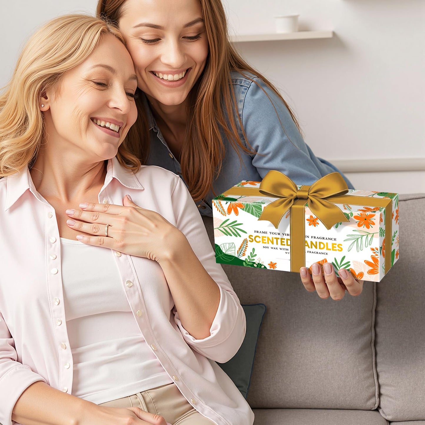 3 Soy Scented Candles for Women- 15OZ Candles for Home Scented with Crystals, Lavender/Vanilla/Rose Aromatherapy Candle Set for Bithday Gifts, Mother's Day, Anniversary, Christmas