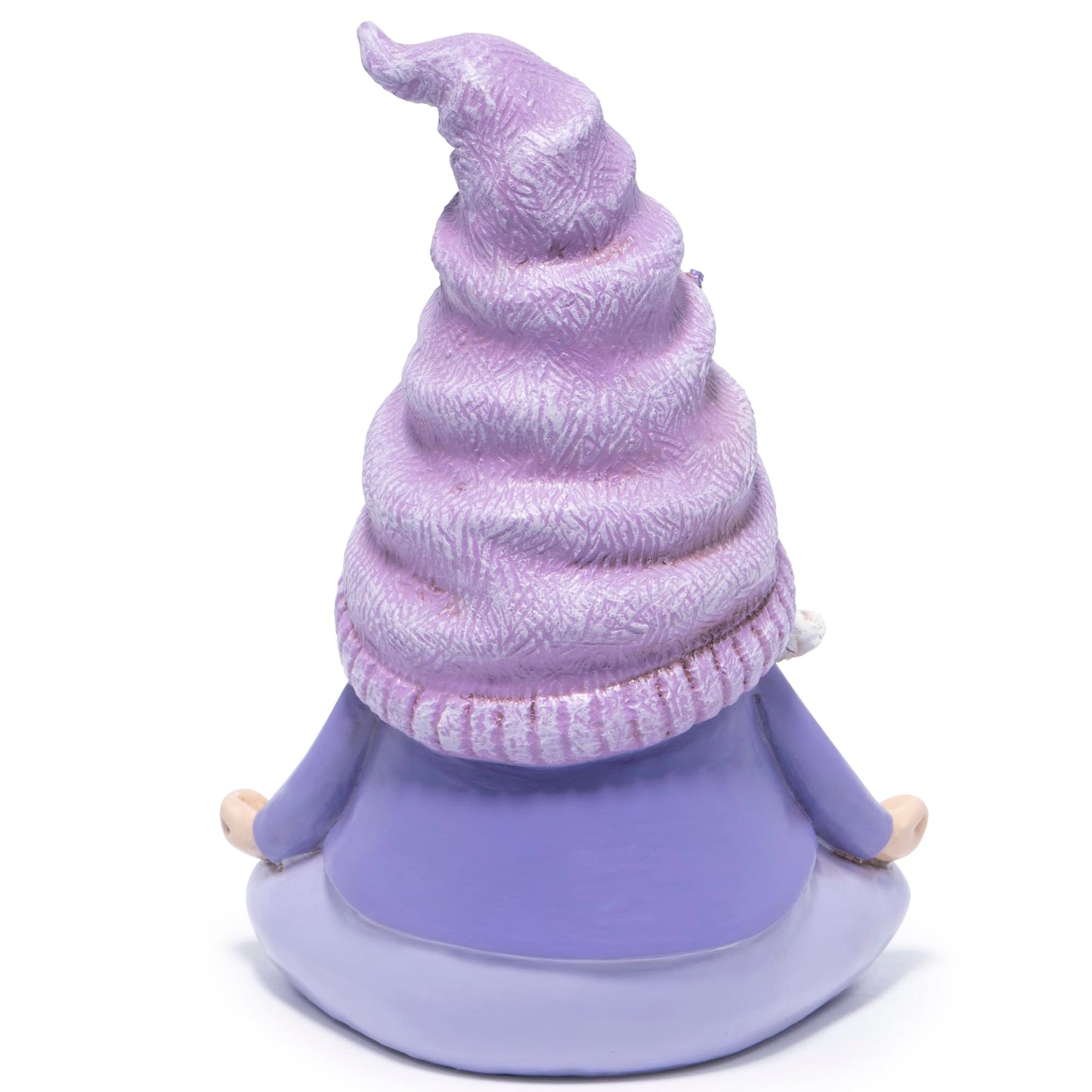 Hodao Lavender Meditating Gnome – Peaceful Resin Figurine for Spring Decor or Mindfulness Gift for Women 6.5” Tall