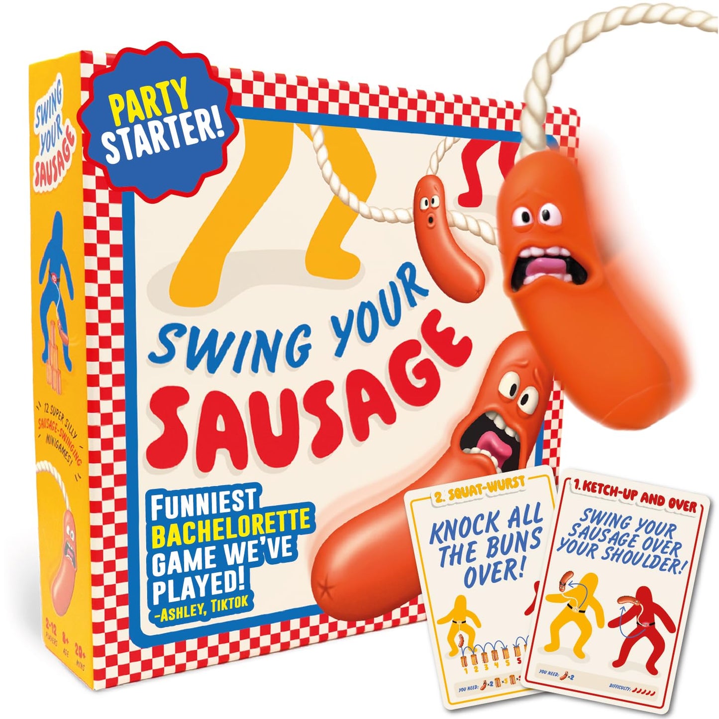 Lucky Egg Swing Your Sausage - Fun Family Party Games for Groups - Indoor Games for Adults and Kids - Party Games for Family Gatherings, Birthdays, and Christmas Party Games for Adults Game Night
