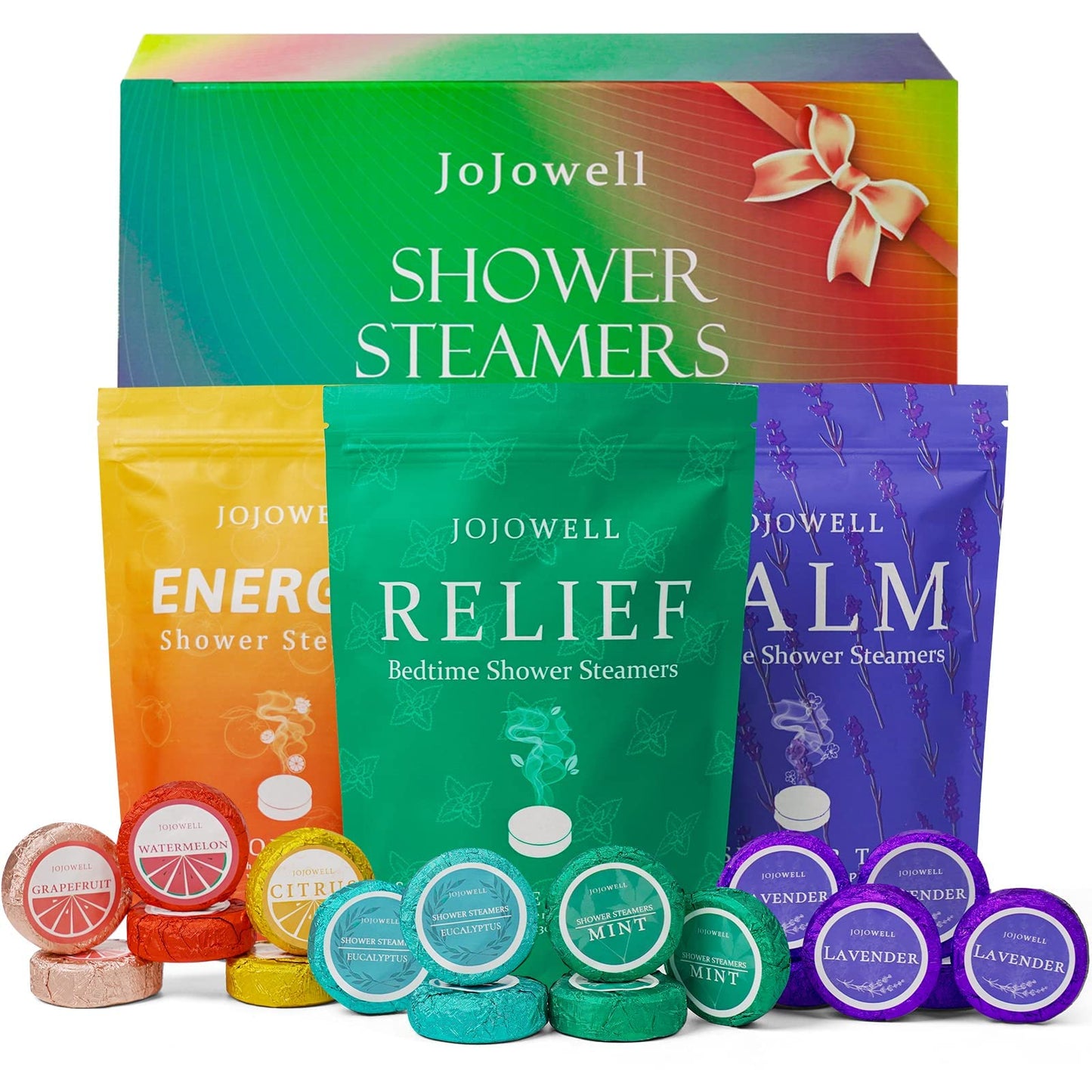 JoJowell Shower Steamers Aromatherapy - 18 Pack Gifts for Women, Organic Essential Oils, Self Care, Birthday Gifts for Women, Men, Mom, Teen, Relaxation Home SPA Christmas