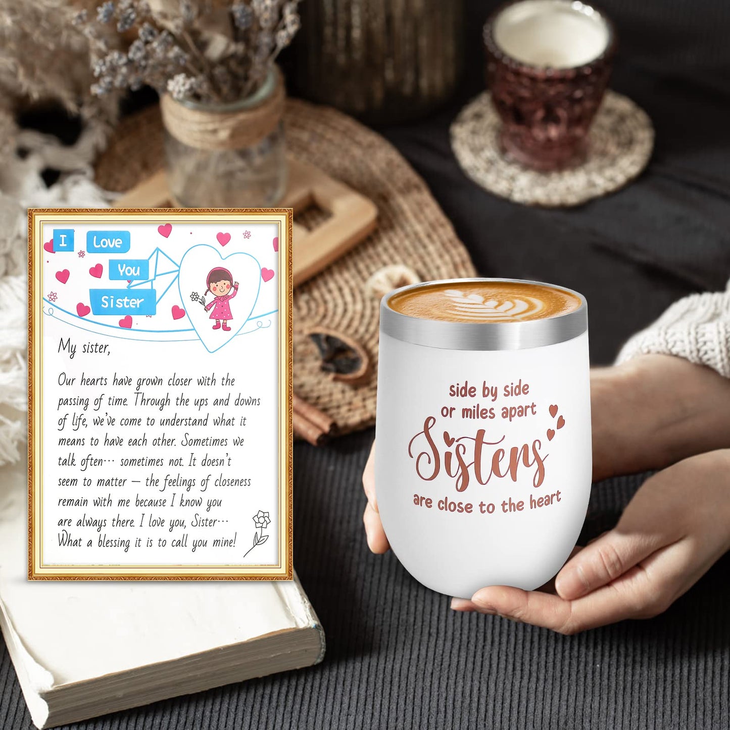 Sister Birthday Gifts, Sisters Gifts from Sister, 9PCS Unique Gift for Sisters Gift Baskets Ideas for Christmas, Birthday, Mothers Day, Valentines Day