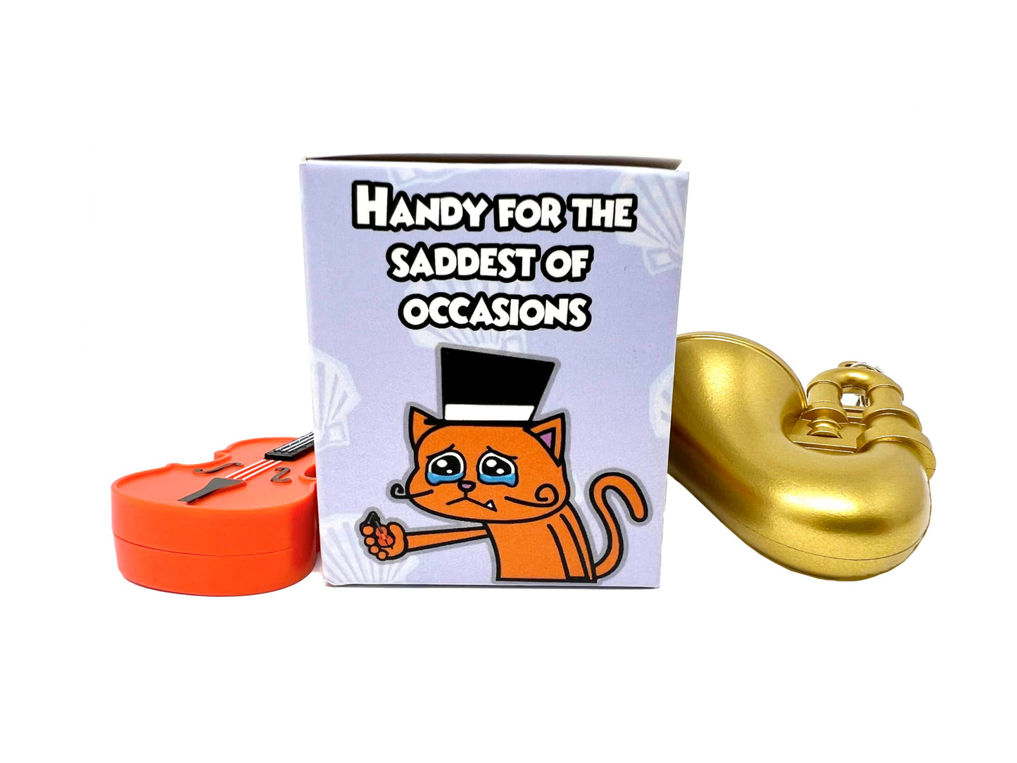 MunnyGrubbers - Original World's Smallest Violin & World's Saddest Trombone Toy Keychain with Playable Sad Sound - Sad Trombone - Mini Tiny Violin Keychain with Sound - Funny Meme - (WSV-V1-1P-WT)