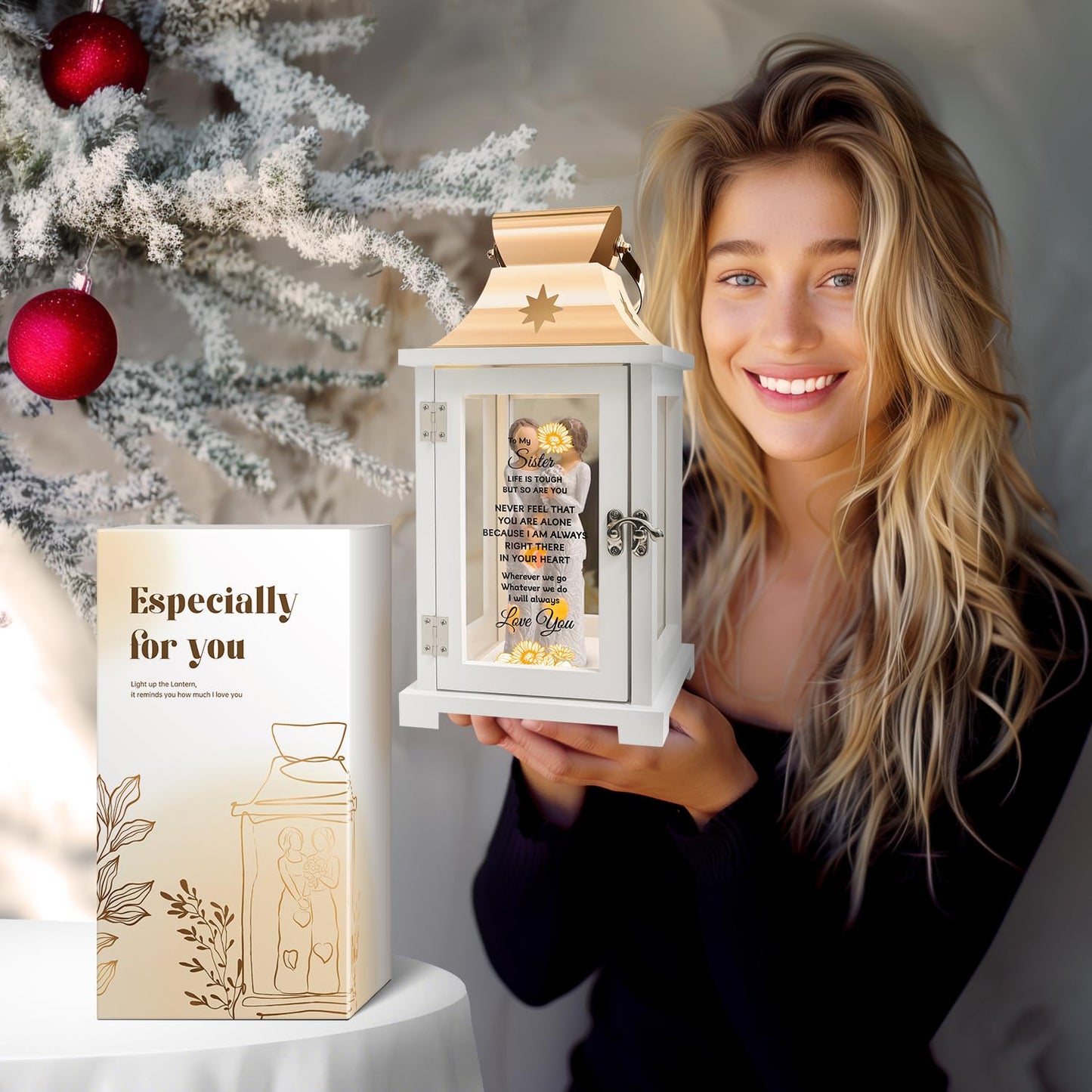 Homazing Sister Gifts Lantern - Unique Sister Gift Ideas for Mothers Day, Christmas, Thanksgiving