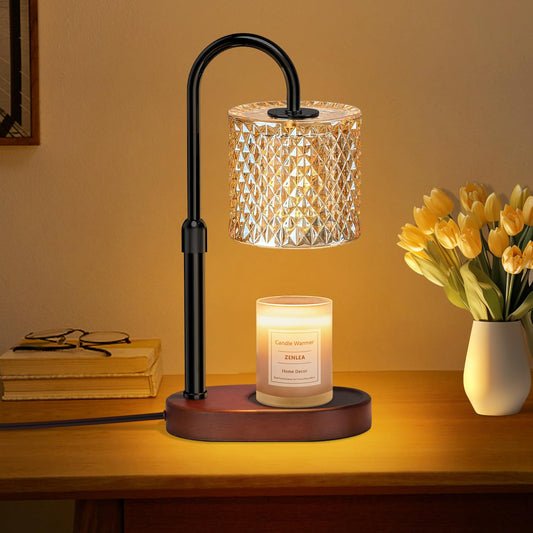 ZENLEA Candle Warmer Lamp with Timer, Wax Melt Warmer with Timer and Dimmer, Adjustable Height Lamp Candle Warmer for Jar Candles, House Warming Gift for Women & Mom, Ideal Christmas Gift