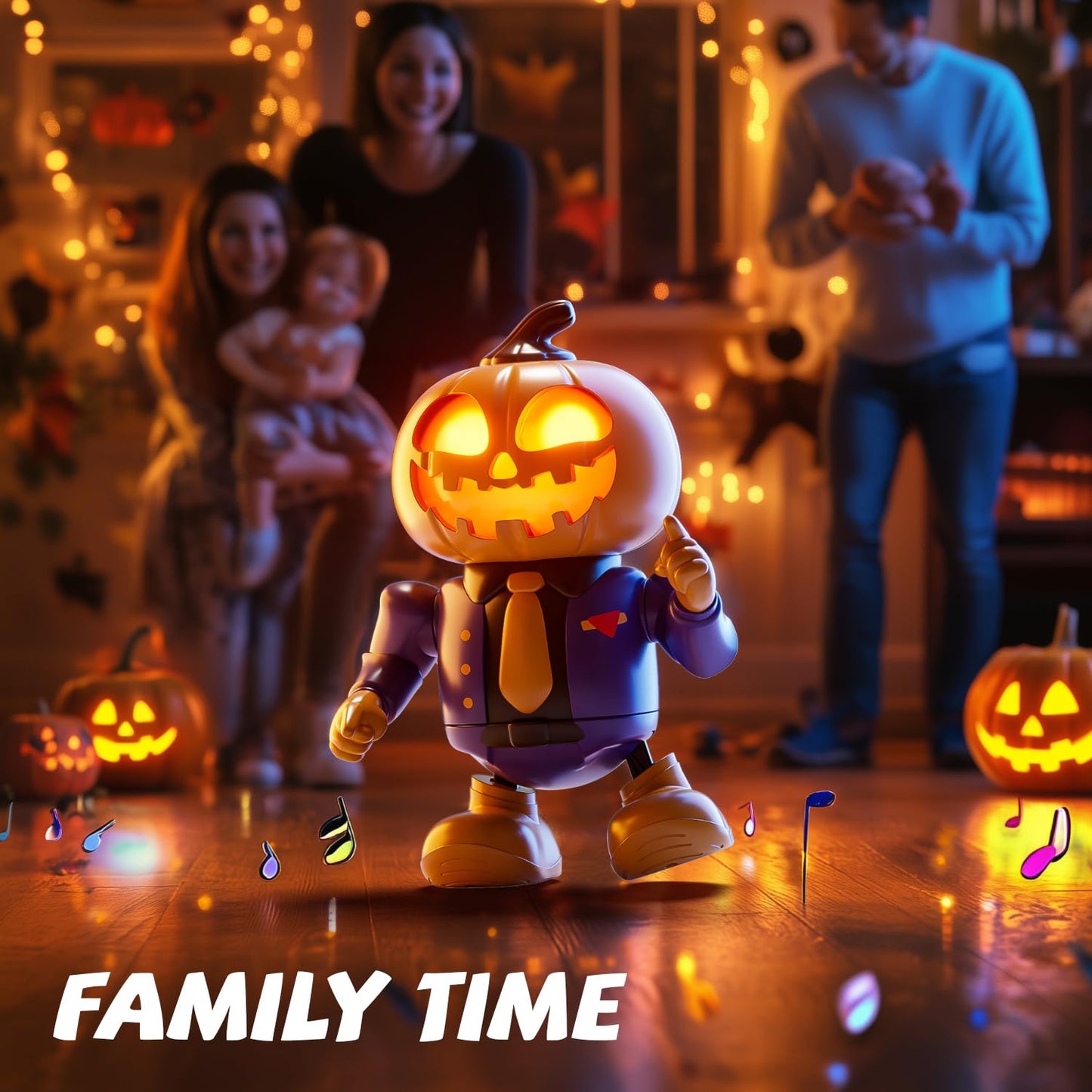 MOBI ONE Kids Toys Halloween Robot Pumpkin Toy, Prank Toys with Music & Dancing Toy for Boys & Girls Ages 3 to Up (Pumpkin Robot)