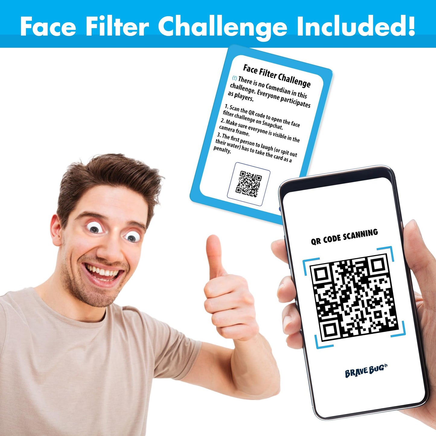 YOU LAUGH YOU LOSE - Funny Family Games for Kids and Adults - Hilarious Charades Games for Teens - Teen Girl & Boy Gifts - Party Game for Adults, Families - Family Game Nights, Sleepover Stuff