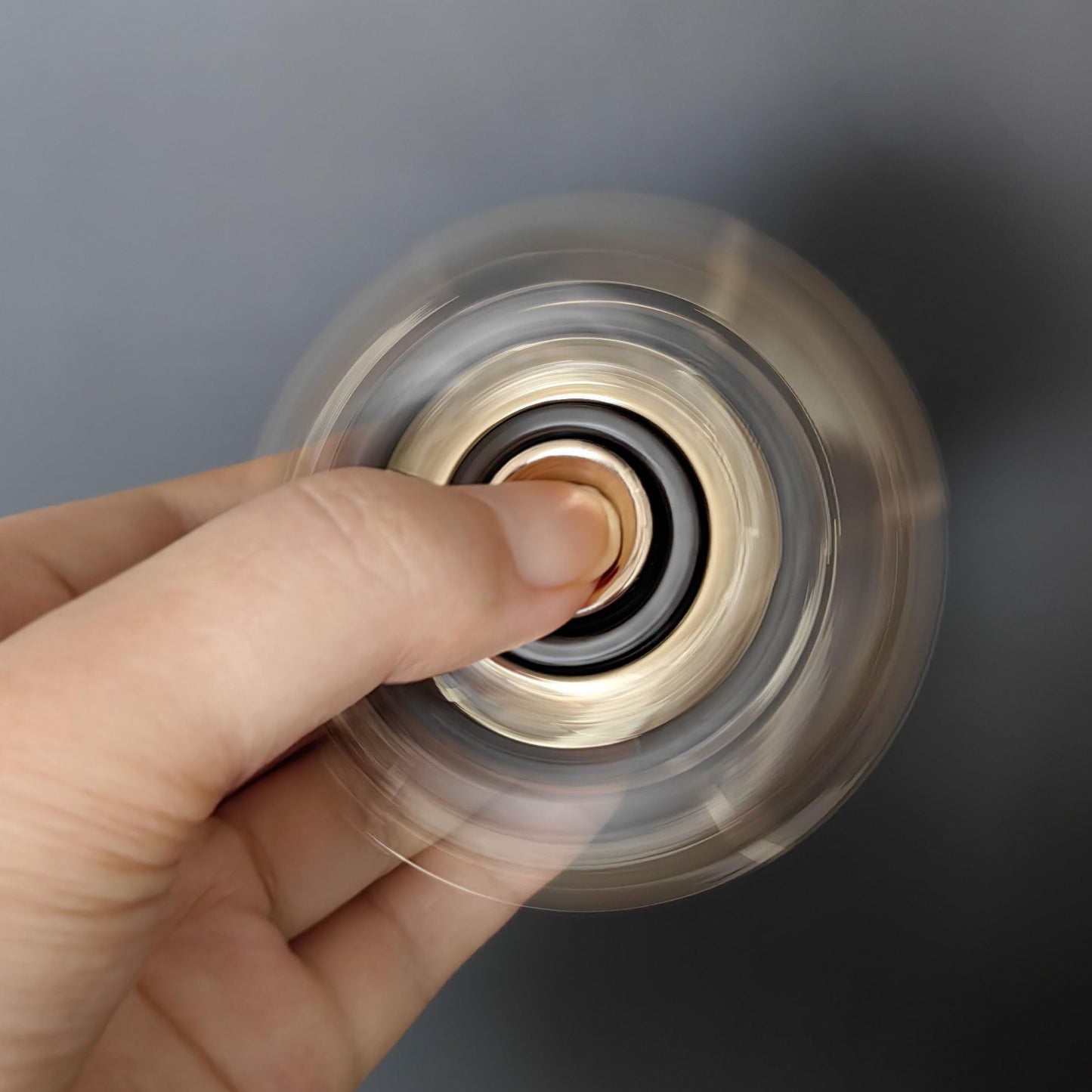 T-Conceal EDC Fidget Sliders Open Armor Spinning TopFidget Toys Stress Relief for Adults Magnetic Metal (Gray Gold)