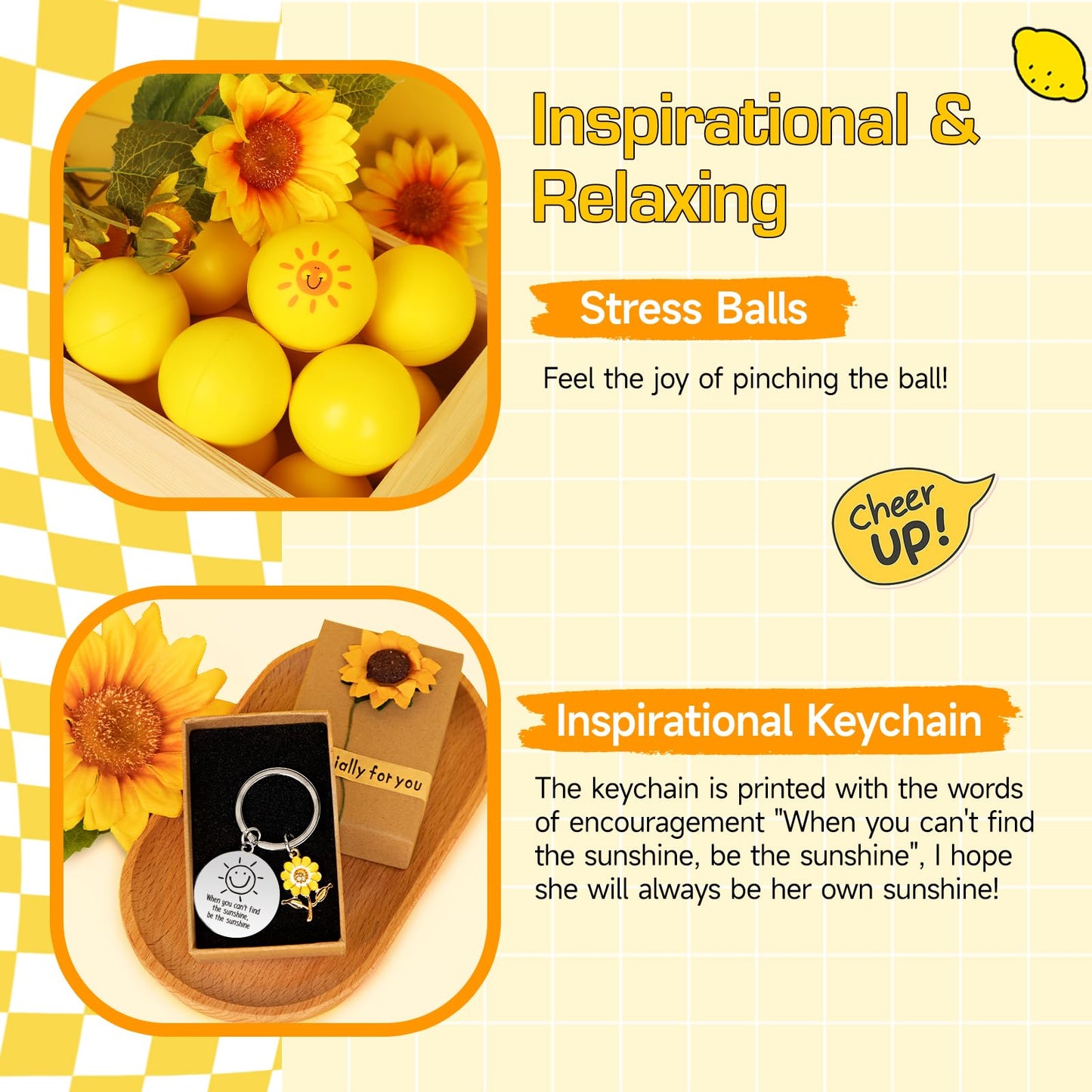 Gift Baskets for Women, 10pcs Unique Birthday Gifts for Women, Best Friend Birthday Xmas Gifts, Get Well Soon Gift Basket Sending Sunshine Cheer Up Box for Sister Friendship - BRIGHTEN UP HER DAY!