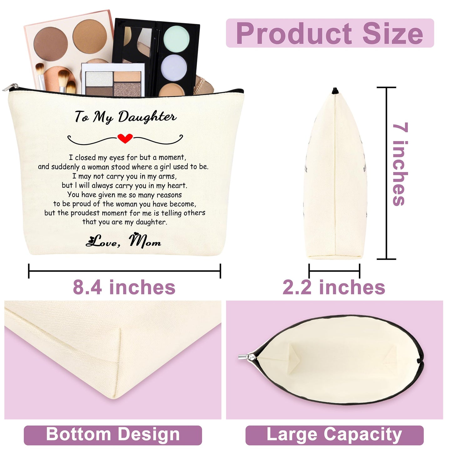 Daughter Birthday Gifts from Mom, Mothers Day Christmas Birthday Gifts for Daughter Basket Set of 6