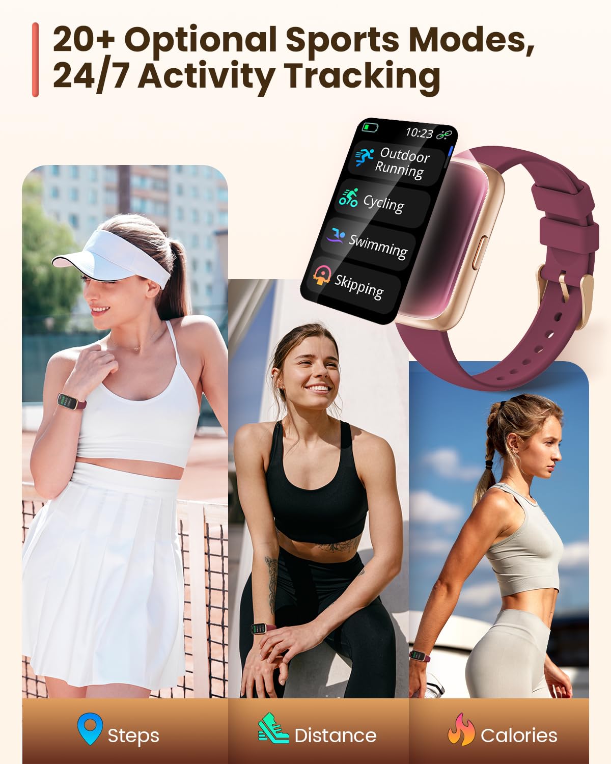 DEKELIFE Fitness Watches for Women, Fitness Tracker with Heart Rate/SpO2 Monitor, Smart Watches for Women with Sleep/Step Tracker, 20+ Sport Modes Activity Tracker, Android Smart Watch for Phones