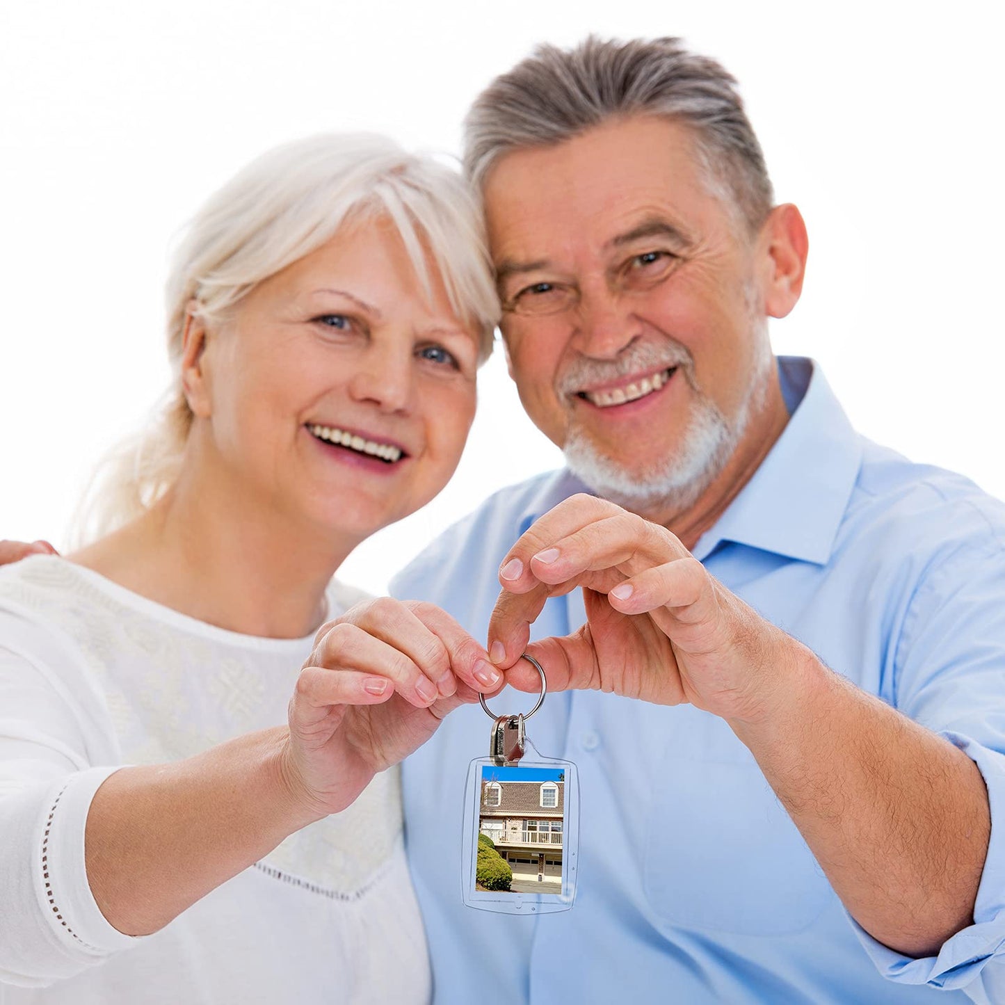 MTLEE 150 Pcs Photo Insert Keychain Clear Acrylic Picture Keychains Picture Frame Key Chain Blank Photo Keychains(Square)