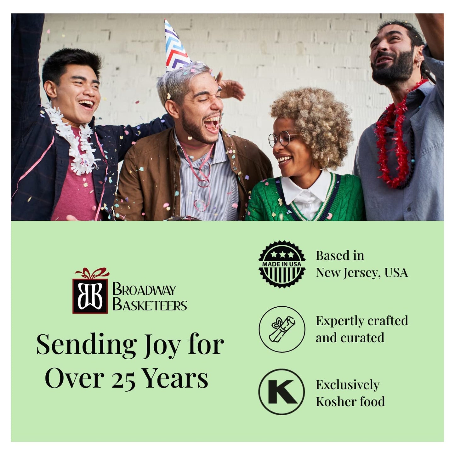 Broadway Basketeers Celebration Gift Tower with Sweets & Nuts