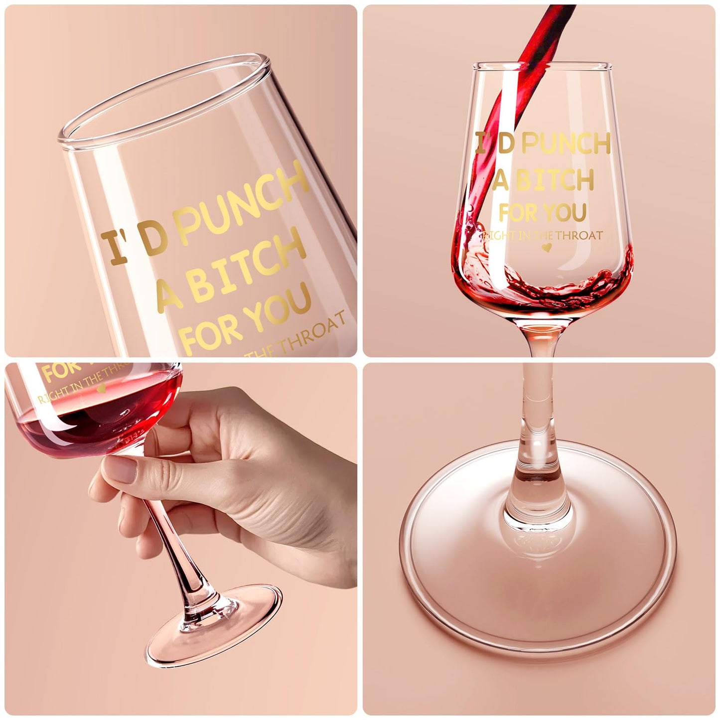 Astonlink Birthday Gifts for Women Her Girlfriend Sister Friends, Valentines Galentines Mothers Day Mom Gifts for Mom Wife from Daughter Son,15.5 Oz Funny Wine Glass,Christmas for Women