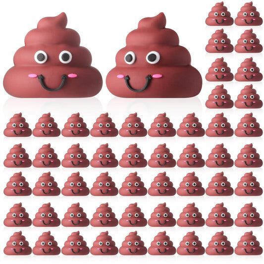 WinnerWhy 100 Pcs Mini Poop Figures Small Poop Figurines Poo Toys Fake Poop Classic Brown Poop Rubber Poop for Prank Hide Seek Goodie Bags Piñata Stuffers Party Supplies Gifts Easter Egg Fillers