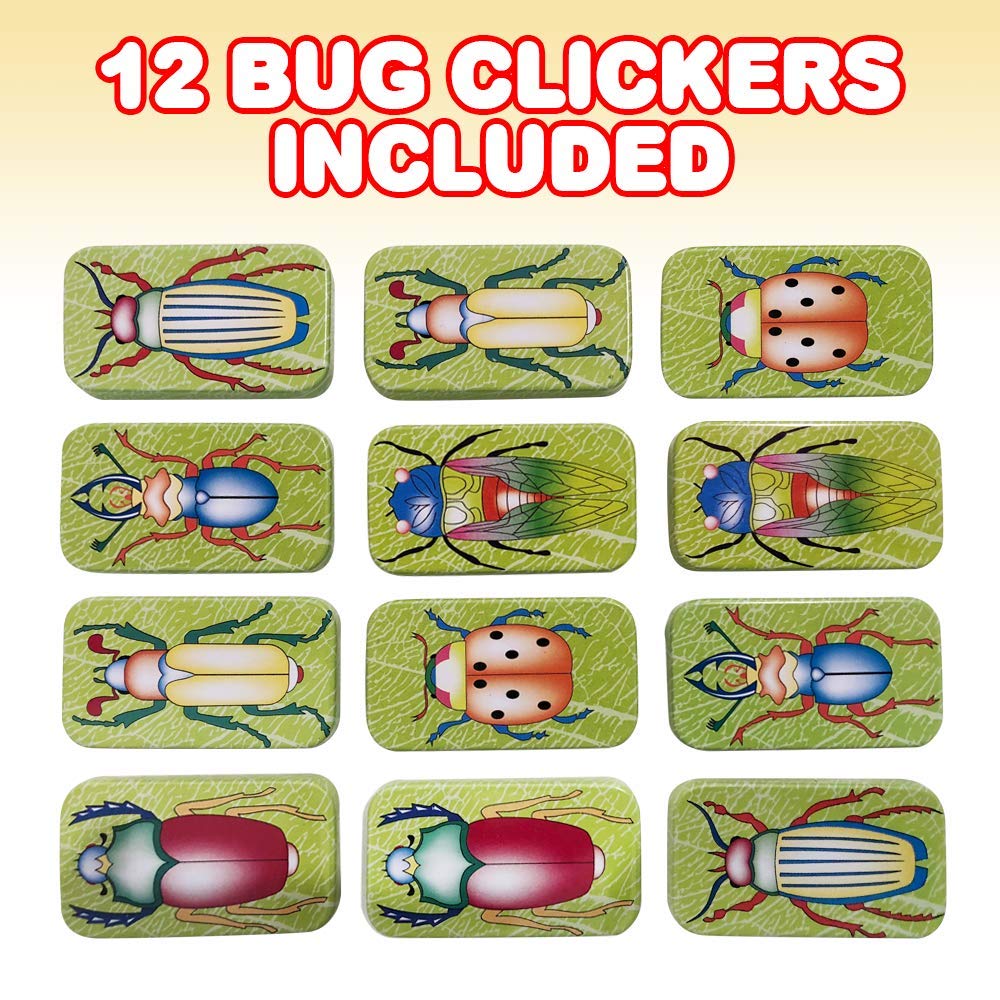 ArtCreativity Bug Clickers for Kids, Set of 12, Fun Assorted Cricket Noise Maker Prank, Insect Clicker Toy for Children, Unique Birthday Bug Party Favors, Goodie Bag Fillers for Boys and Girls