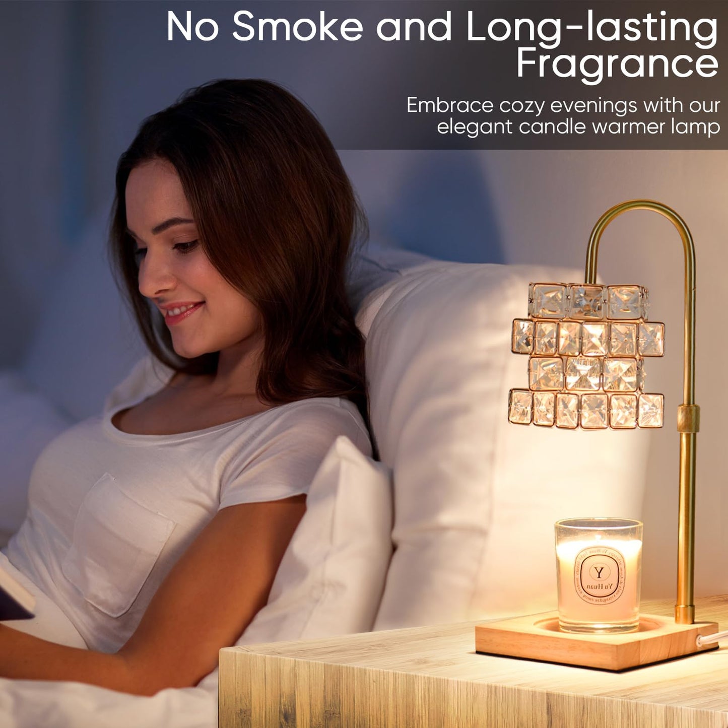 Alpharan Candle Warmer Lamp with Timer,Electric Candle Warmer Dimmable and Height Adjustable Wax Melt Warmer for Scented Wax Jar Candles,Aromatherapy Decorative Candle Heater Home Fragrance Warmer