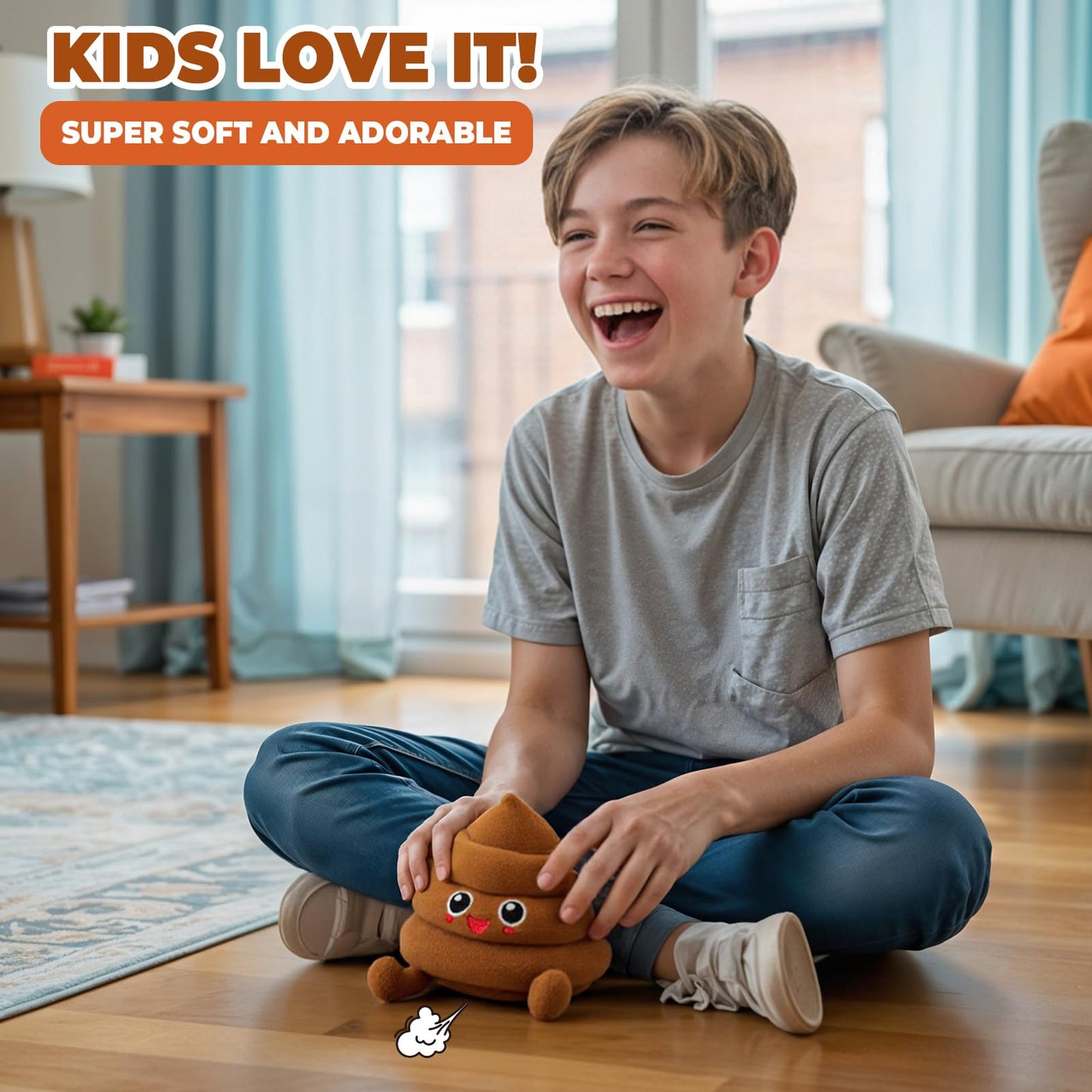 A AIFAMY Funny Poop Plush Toy with 4 Fart Sounds - Fart Blaster Noise Maker - Realistic Fake Poop for Pranks, Jokes - Funny Gag Gift for Pets, Kids, Adults