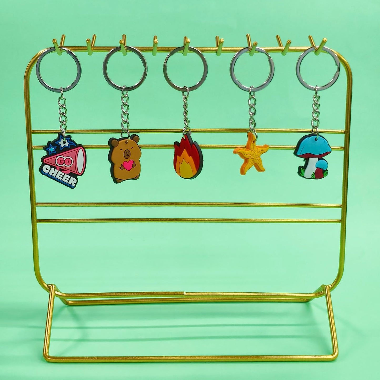 Gibleitz 200pcs Random Different Keychains,Mixed Non-Repeat Cute Key Chain for Classroom Prizes Students Incentives Holiday Gifts Party Favors