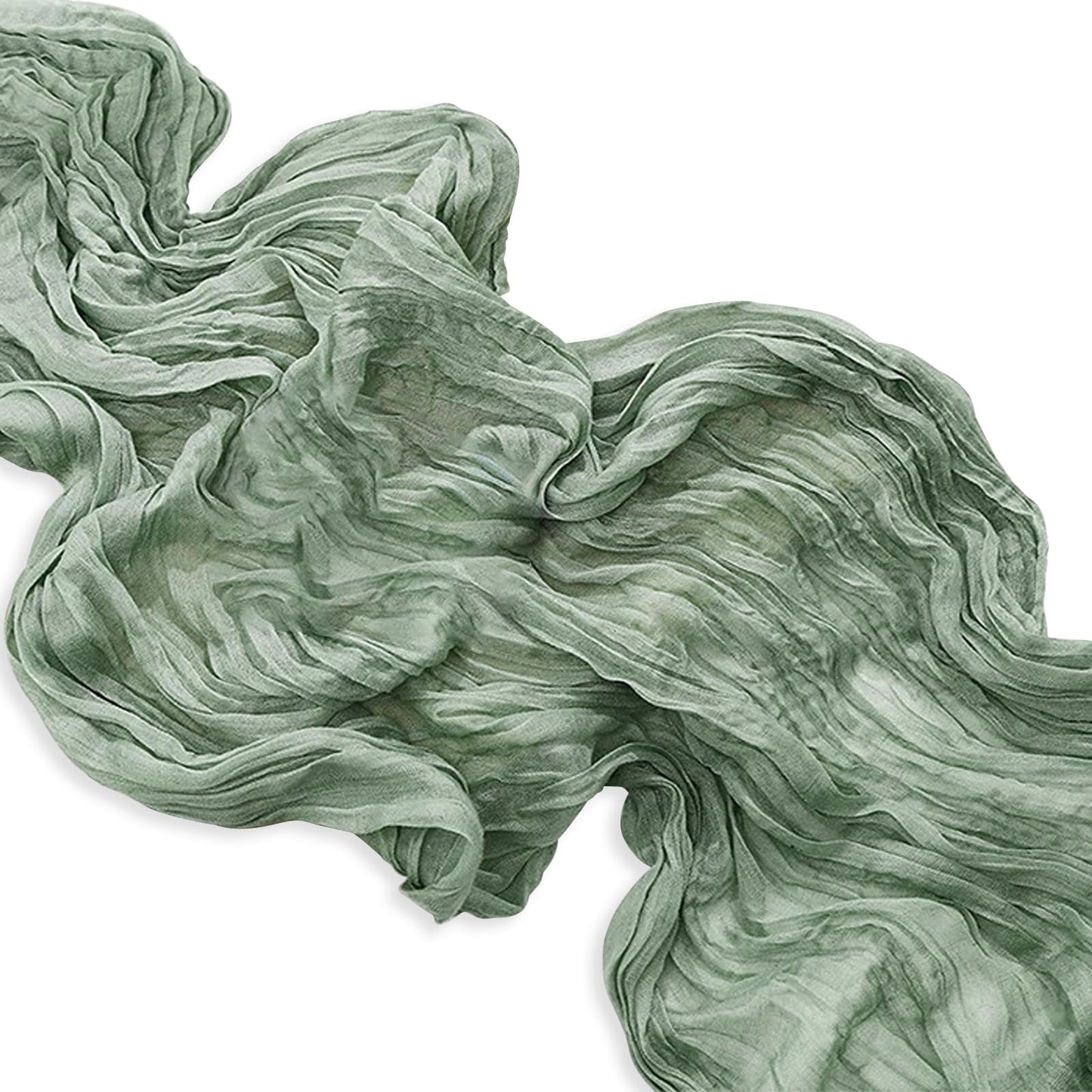10 Pack Sage Green Cheesecloth Table Runner 35x120 Inch 10Ft Rustic Gauze Cheese Cloth Table Runner Sheer Cheesecloth Table Runners for Wedding Party Bridal Shower Decoration
