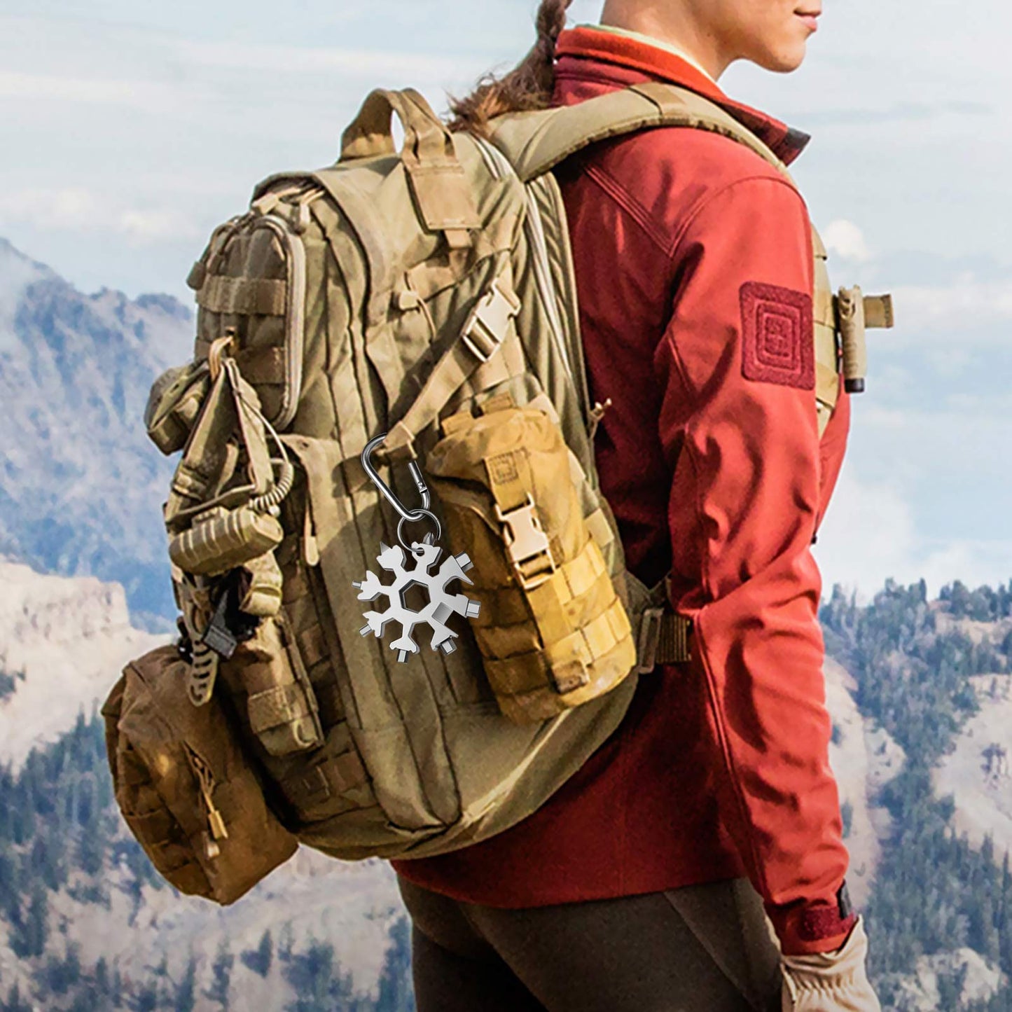 Stocking Stuffers for Adults Men Dad Gifts, Multi Tool 2 Pack 18 in 1 Snowflake Hand Tools Christmas Gifts for Men Dad Husband Outdoors Camping Portable Bottle Opener Flat Screwdriver Kit Wrench