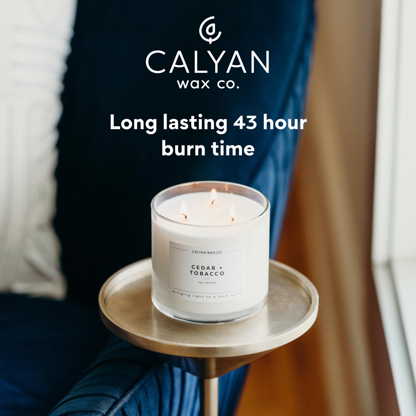 Calyan Wax Co. 3 Wick Candle, Home + Holiday Scented Candle, 43 Hour Burn Time, 3 Wick Soy Candles, Non Toxic & Vegan Soy Wax, Glass Jar Scented Candles, 14.9oz