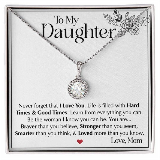 VIRAGIL Daughter's Eternal Hope 14k White Gold Necklace Gift on Christmas Luxury Box