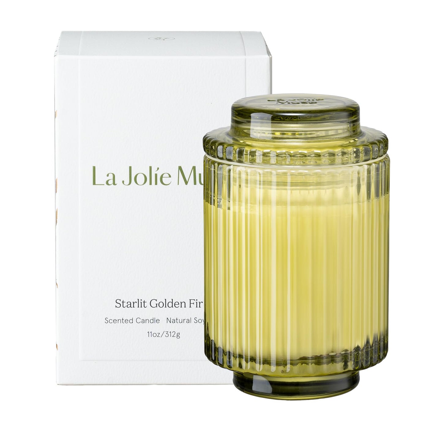 LA JOLIE MUSE Fir & Cedarwood Candle, Scented Candles for Home, Holiday Candle Gifts for Women&Men, Natural Soy Candles, Luxury Jar Candle, Starlit Golden Fir, 11oz
