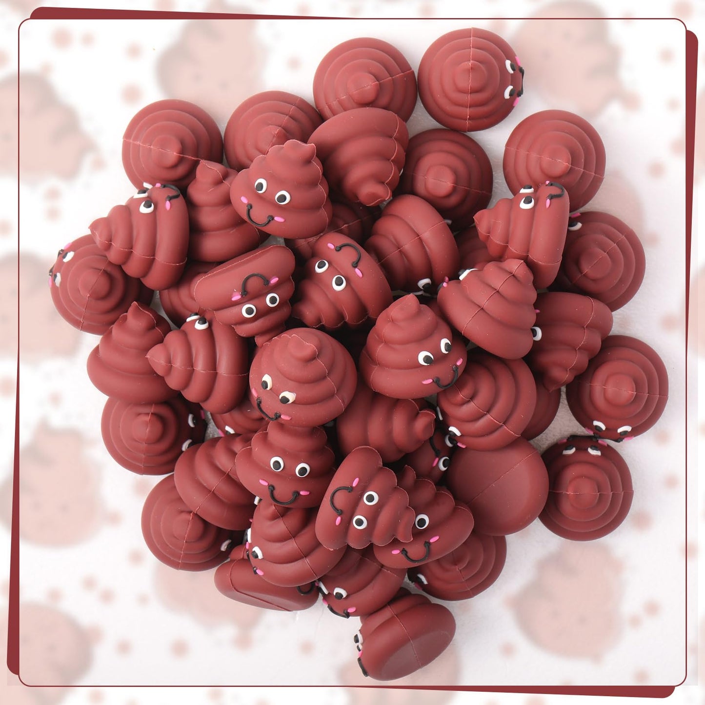 WinnerWhy 100 Pcs Mini Poop Figures Small Poop Figurines Poo Toys Fake Poop Classic Brown Poop Rubber Poop for Prank Hide Seek Goodie Bags Piñata Stuffers Party Supplies Gifts Easter Egg Fillers