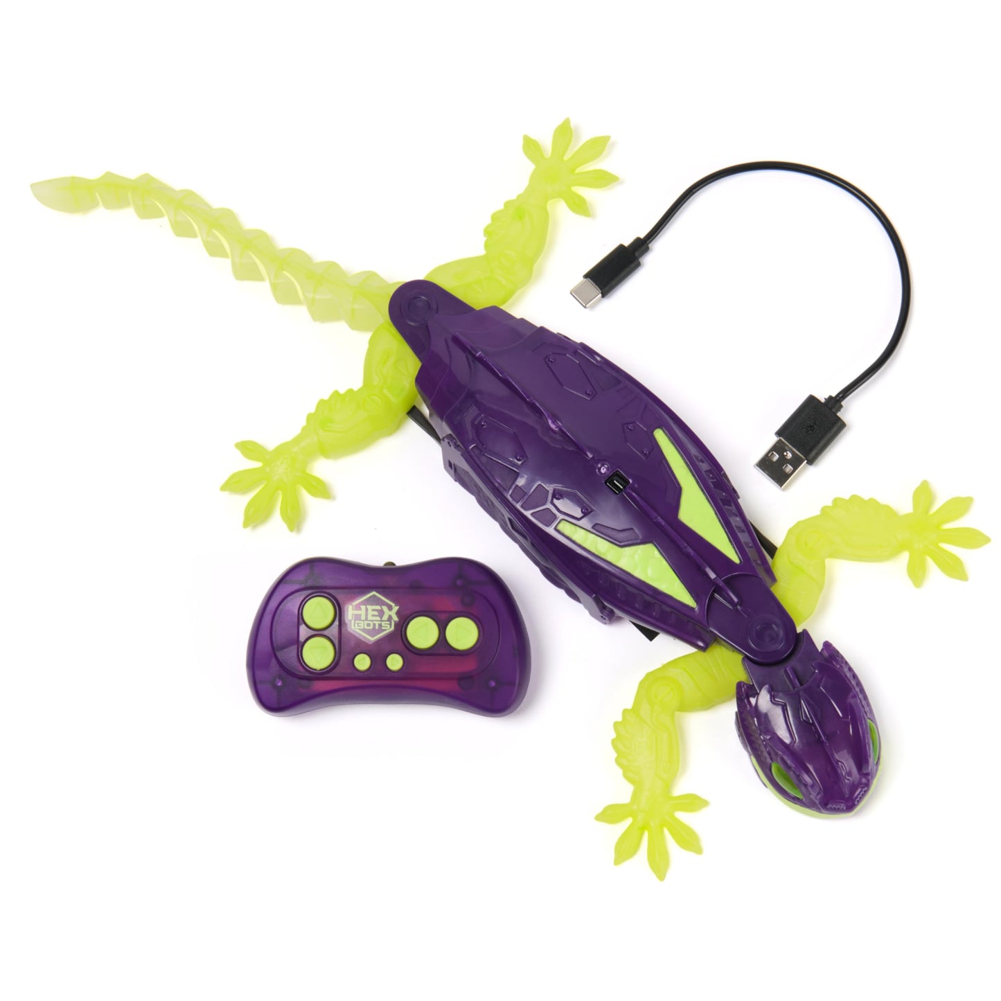 HEX BOTS Glow-in-The-Dark Gecko, Rechargeable Remote Control Robot Kids Toys, Climbs up Walls for Prank Toys & Games, RC Robot for Boys & Girls Ages 4 & Up