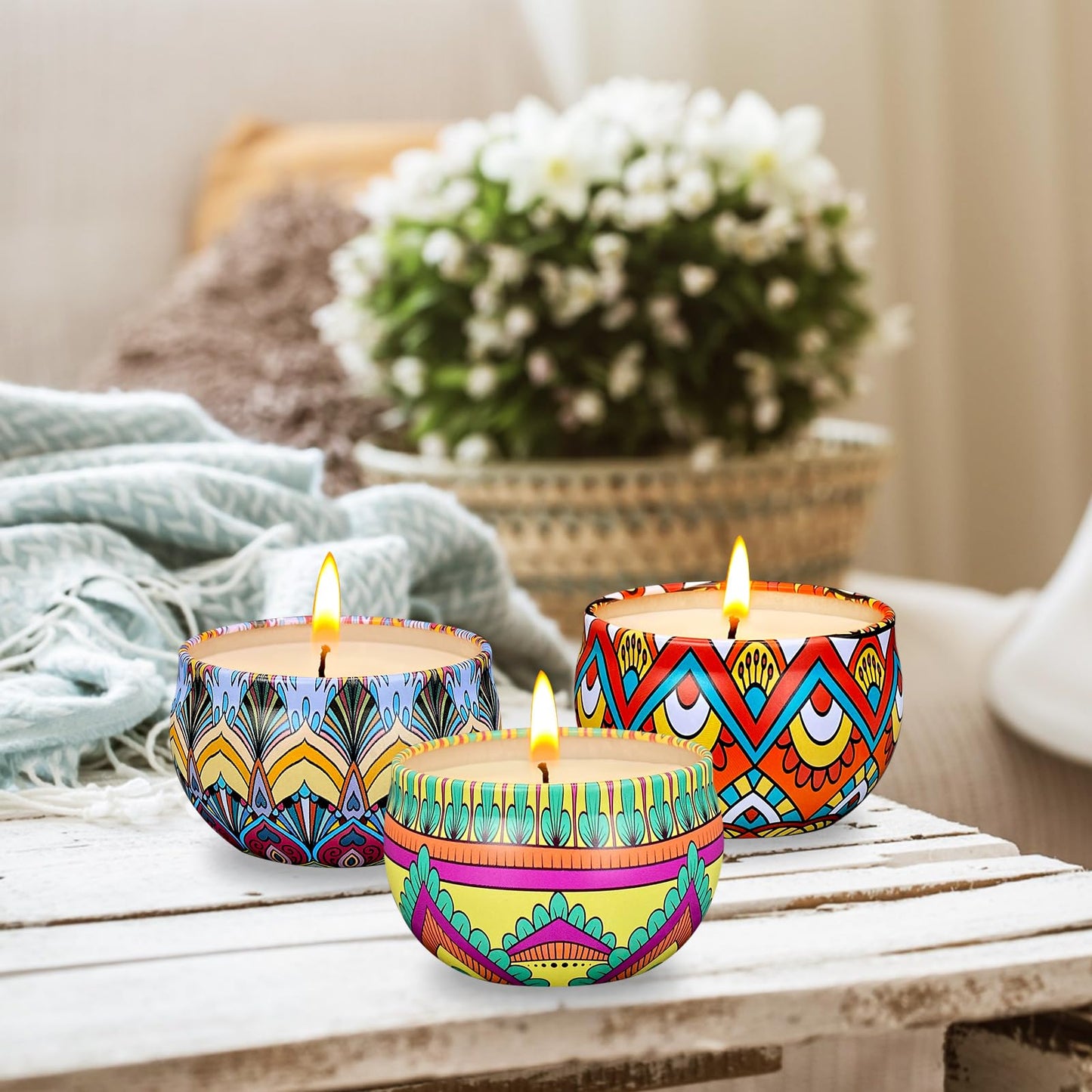 Scented Candle Set, 24 Pack Home Candles, 600 Hour Long Lasting Soy Wax Candle Set, Birthday Gift for Women with Gift Box.