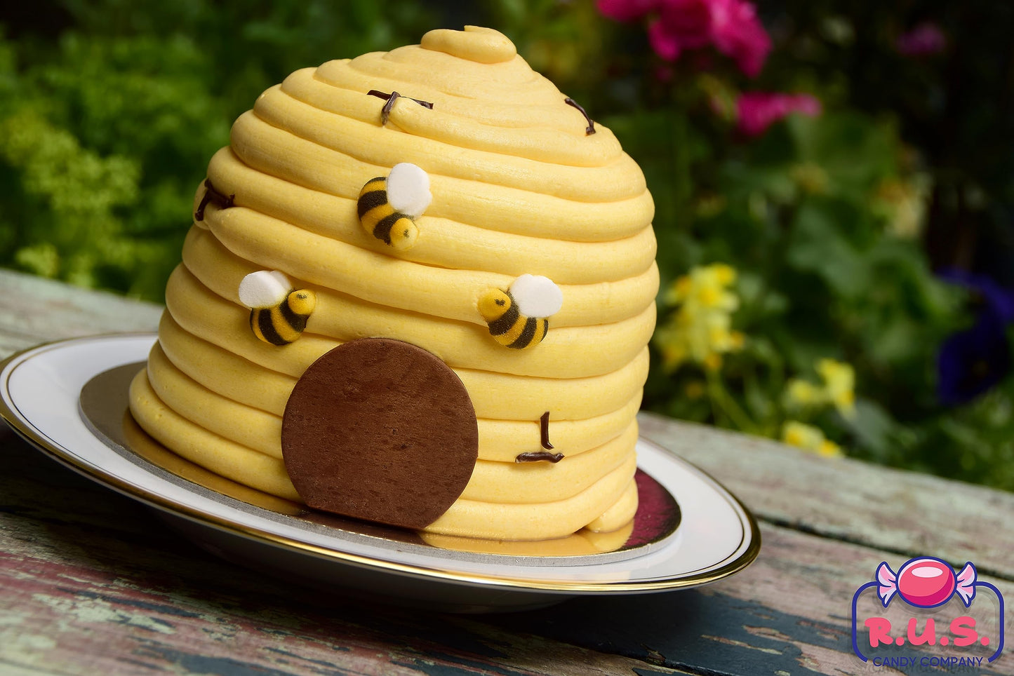 Bees Cakes Decorations- Bumble Bee Shaped Edible Hard Sugar Decorations, 48 pcs by R.U.S. Candy Company