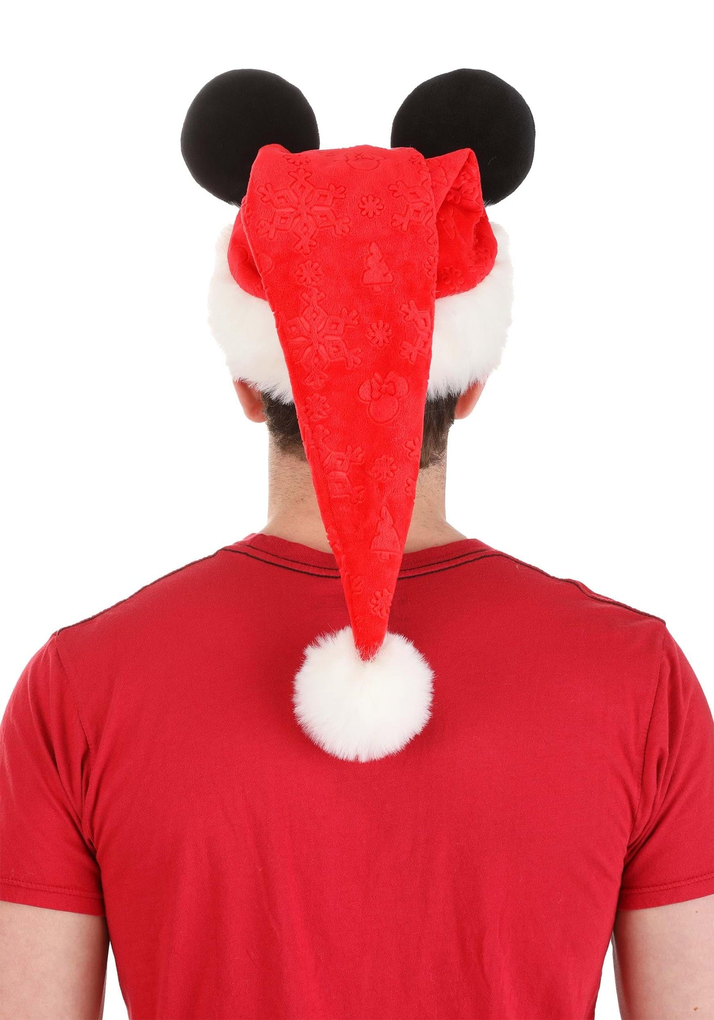 Fun Costumes Disney Mickey Mouse Santa Hat - Velour and Faux Fur with Mouse Ears - Standard - Red